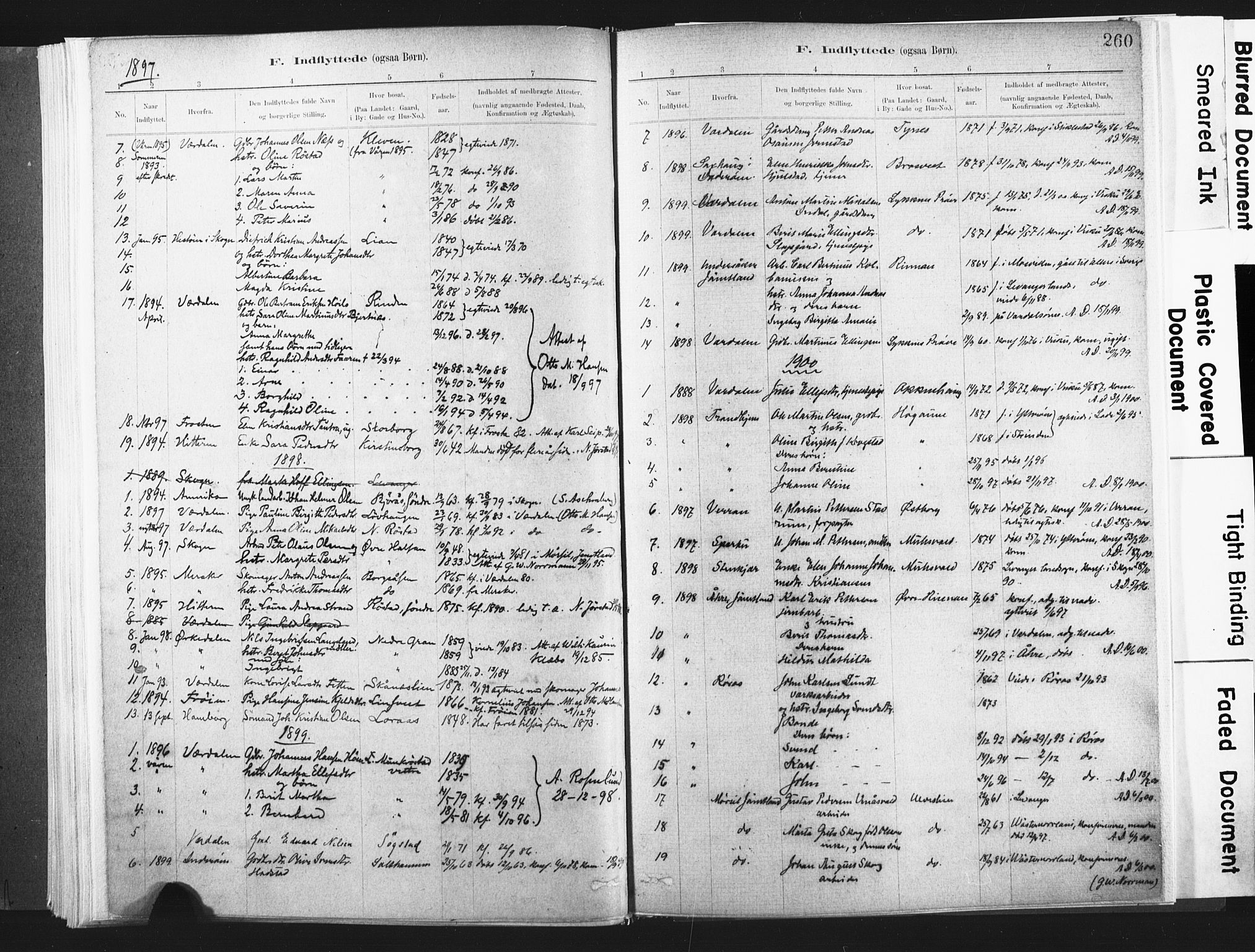 Ministerialprotokoller, klokkerbøker og fødselsregistre - Nord-Trøndelag, SAT/A-1458/721/L0207: Parish register (official) no. 721A02, 1880-1911, p. 260