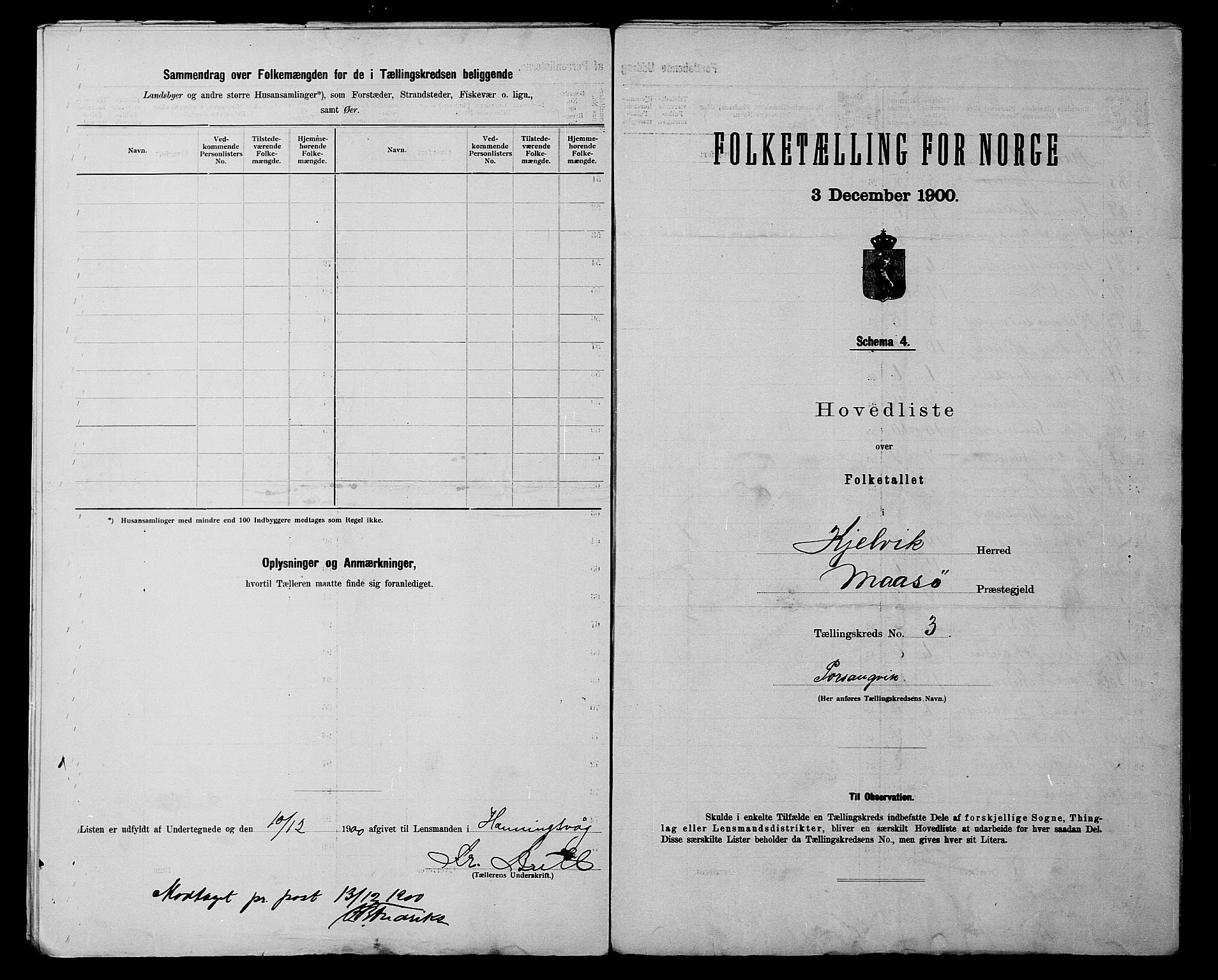 SATØ, 1900 census for Kjelvik, 1900, p. 8