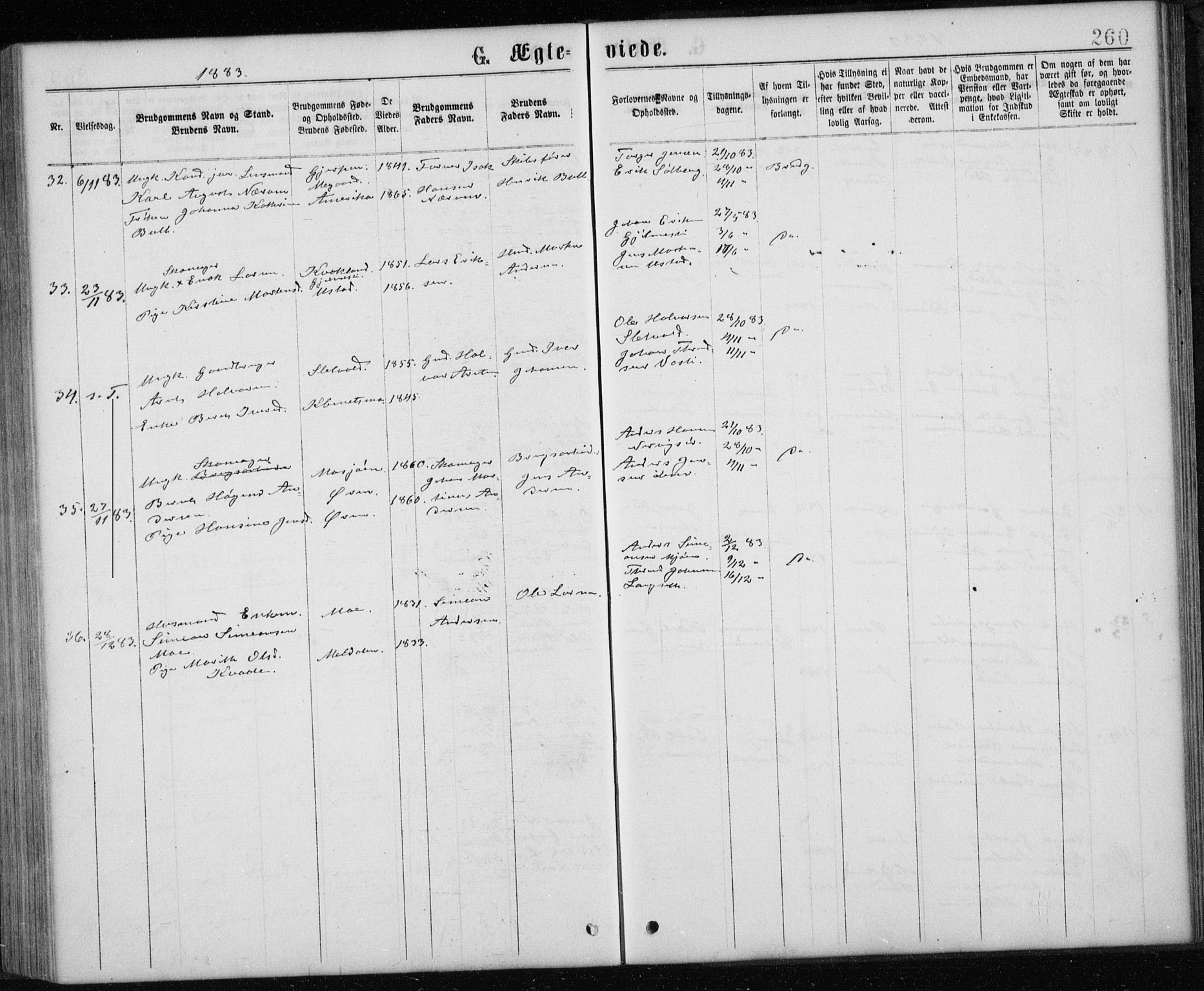 Ministerialprotokoller, klokkerbøker og fødselsregistre - Sør-Trøndelag, SAT/A-1456/668/L0817: Parish register (copy) no. 668C06, 1873-1884, p. 260