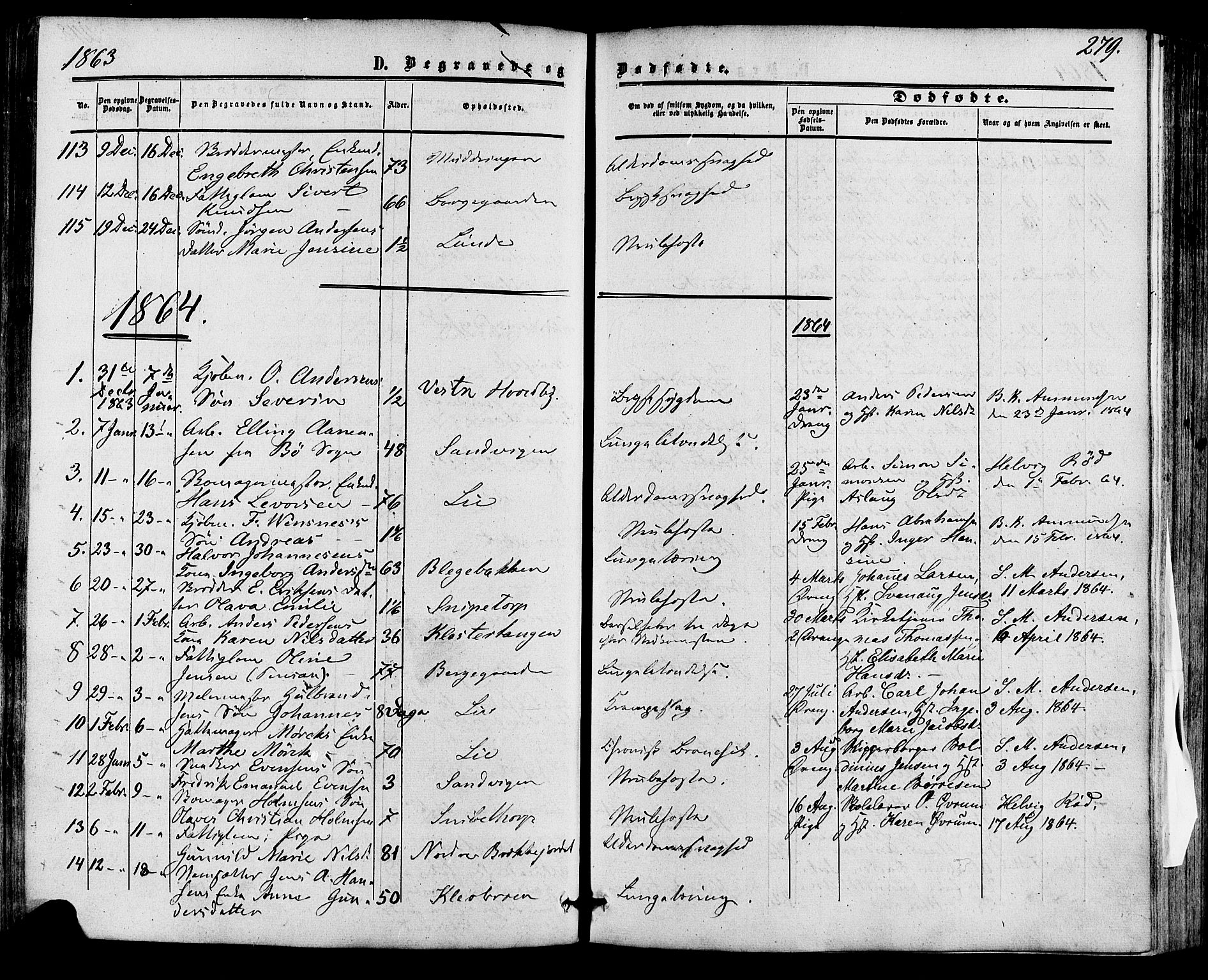 Skien kirkebøker, SAKO/A-302/F/Fa/L0007: Parish register (official) no. 7, 1856-1865, p. 279
