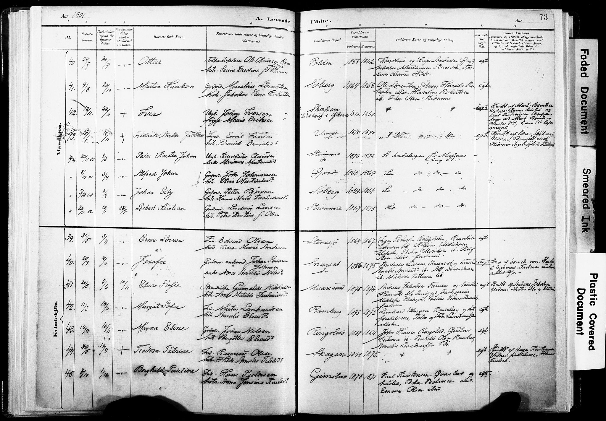 Ministerialprotokoller, klokkerbøker og fødselsregistre - Nordland, AV/SAT-A-1459/891/L1304: Parish register (official) no. 891A09, 1895-1921, p. 73