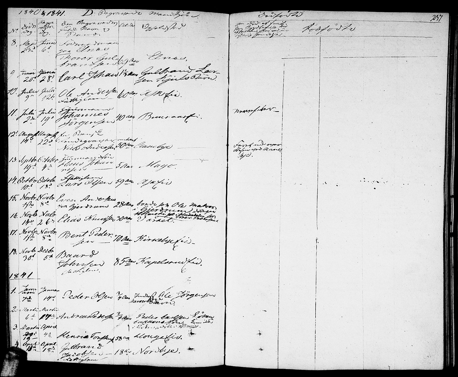 Nittedal prestekontor Kirkebøker, SAO/A-10365a/F/Fa/L0004: Parish register (official) no. I 4, 1836-1849, p. 237