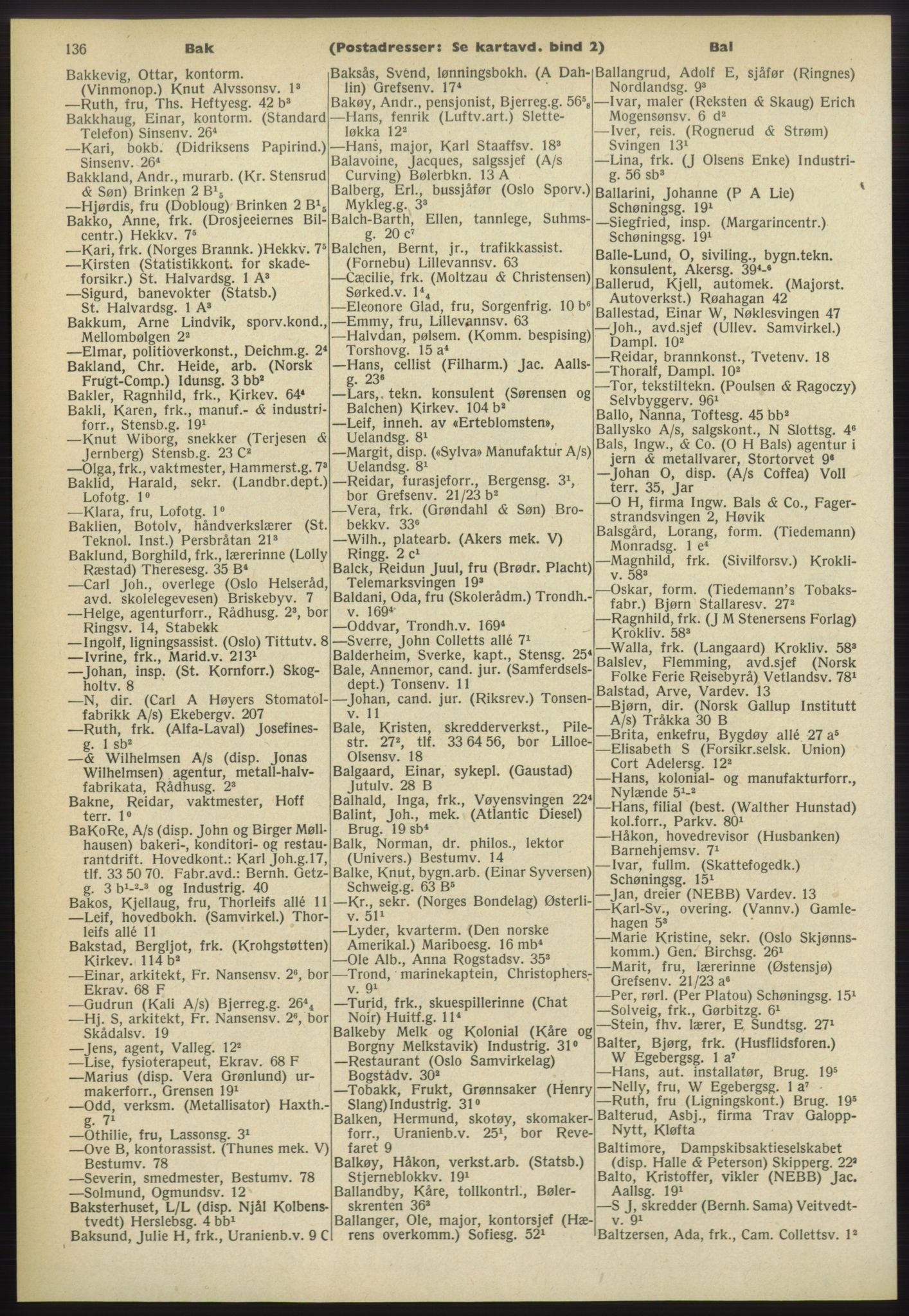 Kristiania/Oslo adressebok, PUBL/-, 1960-1961, p. 136