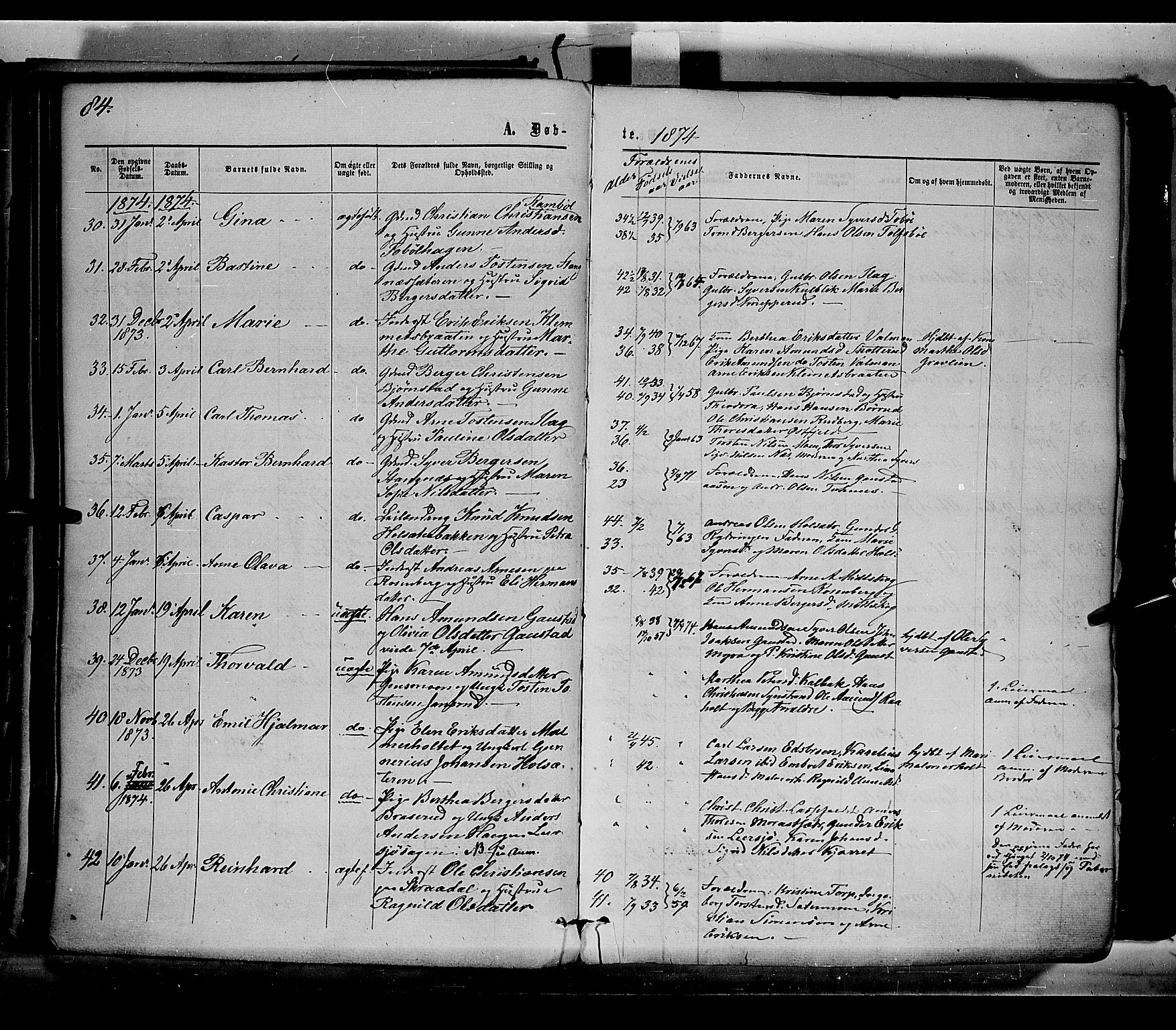 Eidskog prestekontor, AV/SAH-PREST-026/H/Ha/Haa/L0002: Parish register (official) no. 2, 1867-1878, p. 84