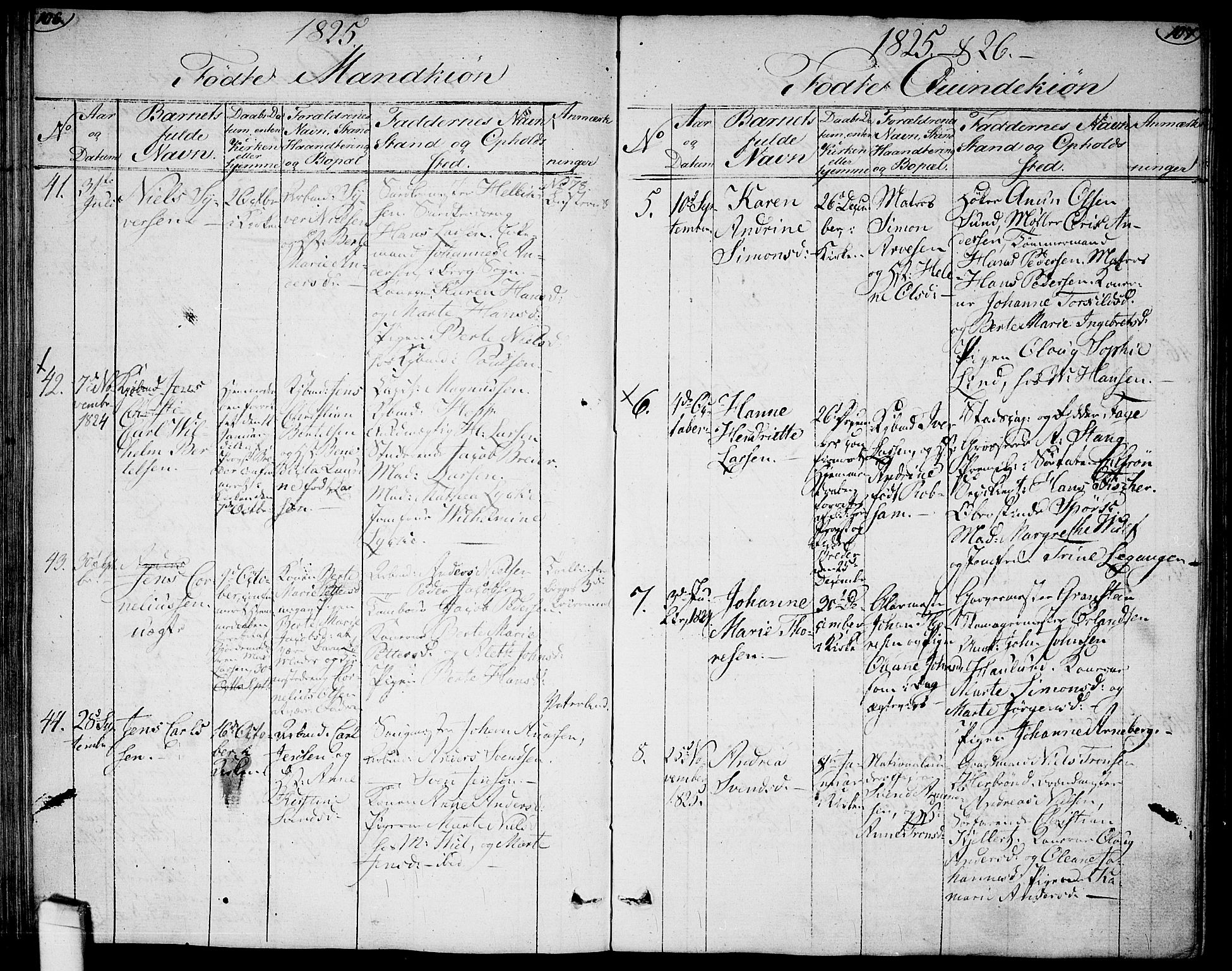 Halden prestekontor Kirkebøker, SAO/A-10909/G/Ga/L0002: Parish register (copy) no. 2, 1821-1834, p. 106-107