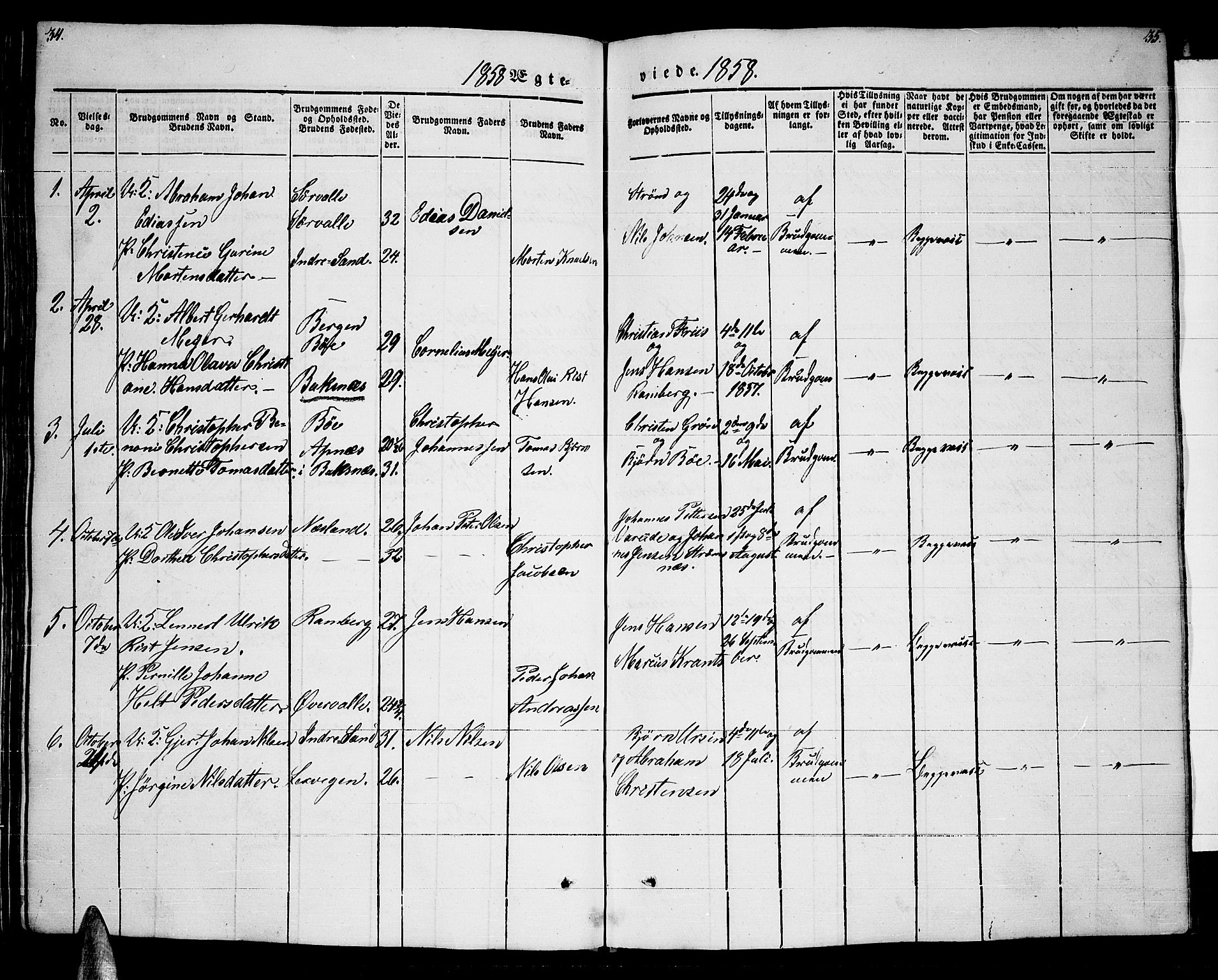 Ministerialprotokoller, klokkerbøker og fødselsregistre - Nordland, AV/SAT-A-1459/885/L1212: Parish register (copy) no. 885C01, 1847-1873, p. 34-35