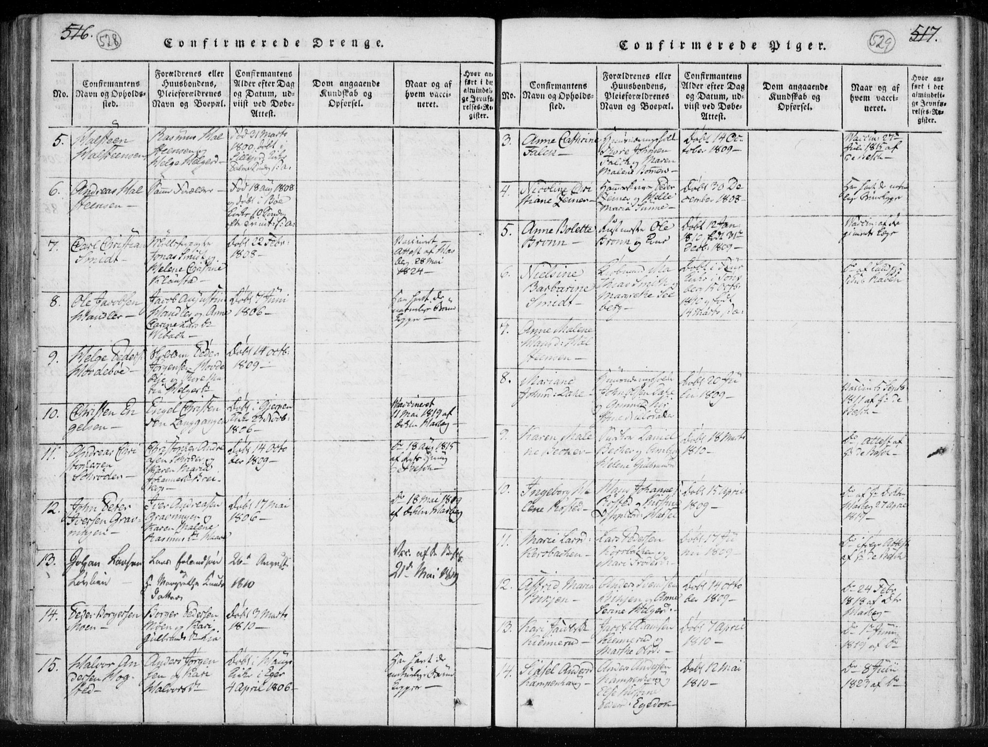 Kongsberg kirkebøker, SAKO/A-22/F/Fa/L0008: Parish register (official) no. I 8, 1816-1839, p. 528-529