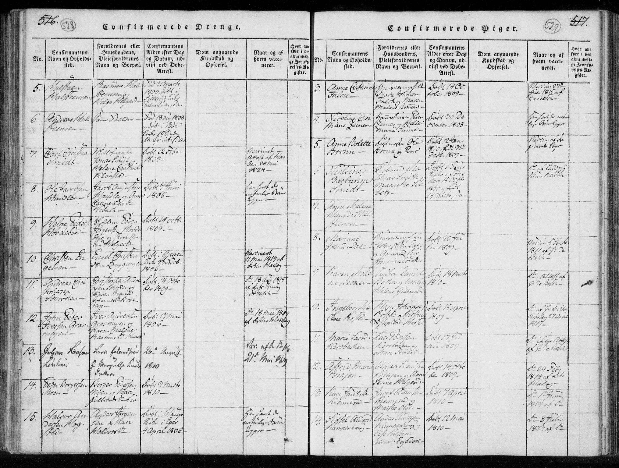 Kongsberg kirkebøker, AV/SAKO-A-22/F/Fa/L0008: Parish register (official) no. I 8, 1816-1839, p. 528-529