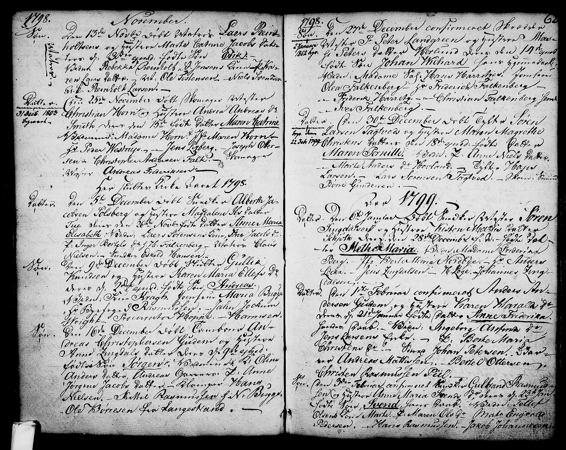 Larvik kirkebøker, SAKO/A-352/G/Ga/L0001: Parish register (copy) no. I 1, 1785-1807, p. 62