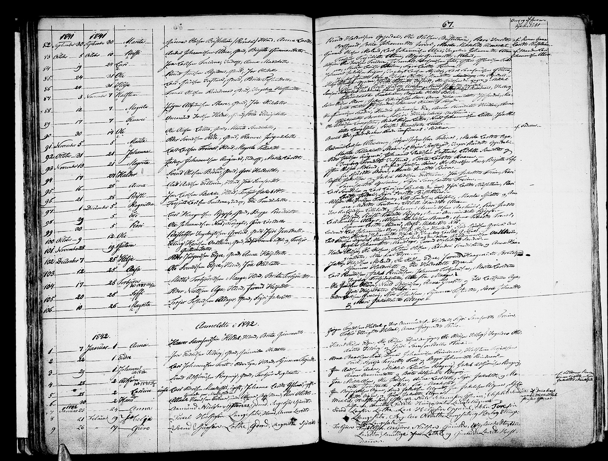 Ullensvang sokneprestembete, SAB/A-78701/H/Haa: Parish register (official) no. A 10, 1825-1853, p. 67