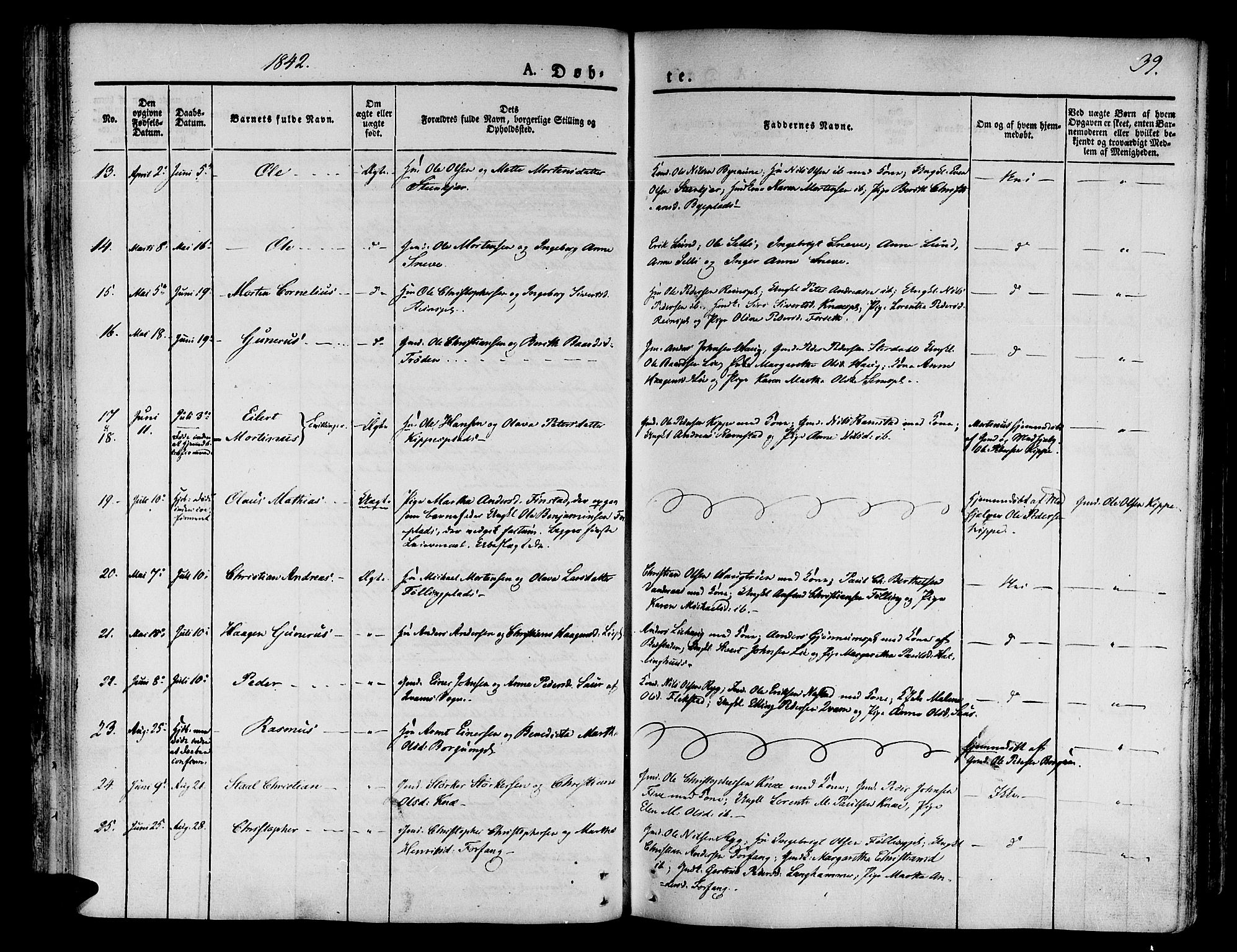 Ministerialprotokoller, klokkerbøker og fødselsregistre - Nord-Trøndelag, SAT/A-1458/746/L0445: Parish register (official) no. 746A04, 1826-1846, p. 39