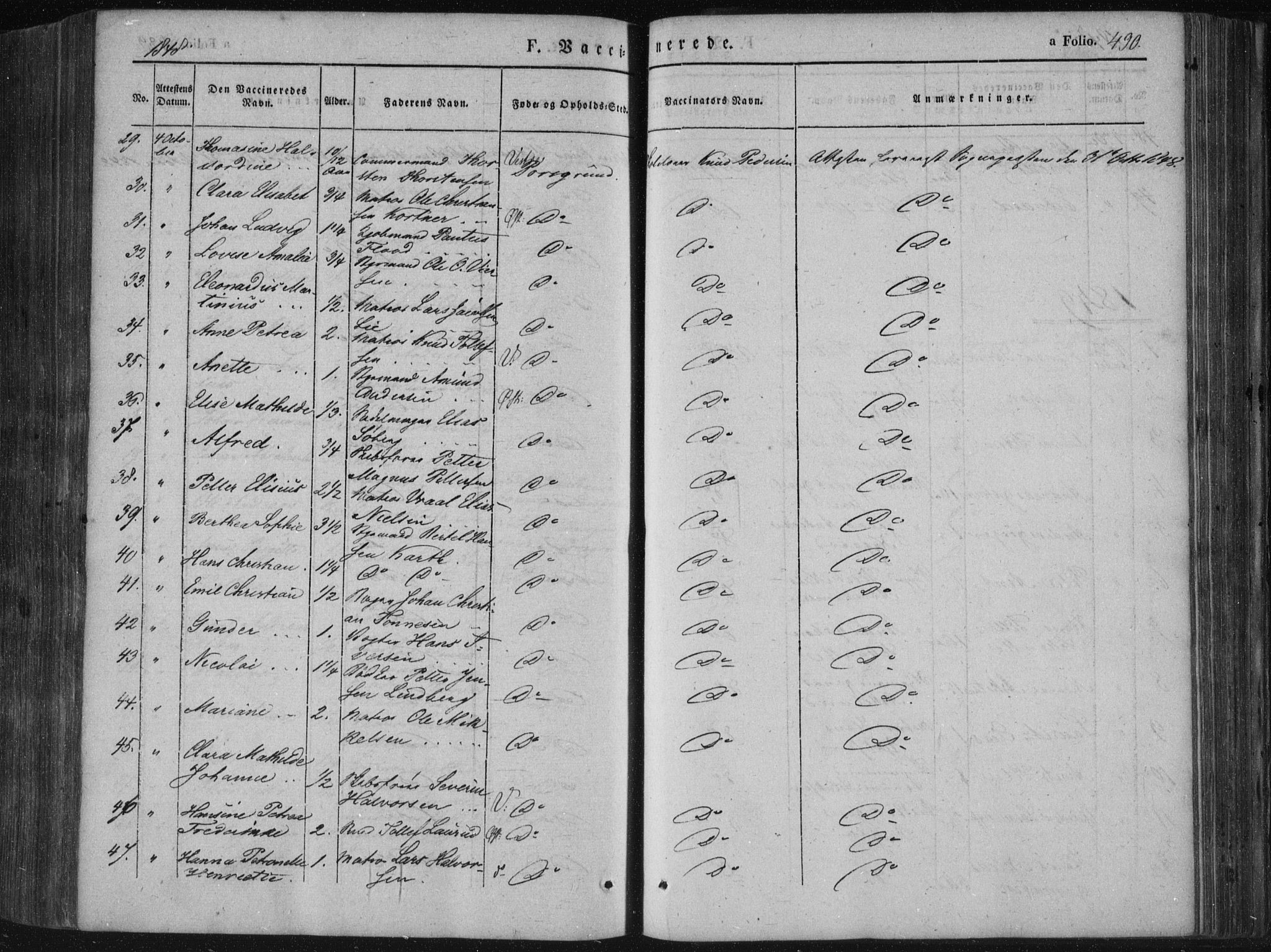 Porsgrunn kirkebøker , AV/SAKO-A-104/F/Fa/L0006: Parish register (official) no. 6, 1841-1857, p. 490