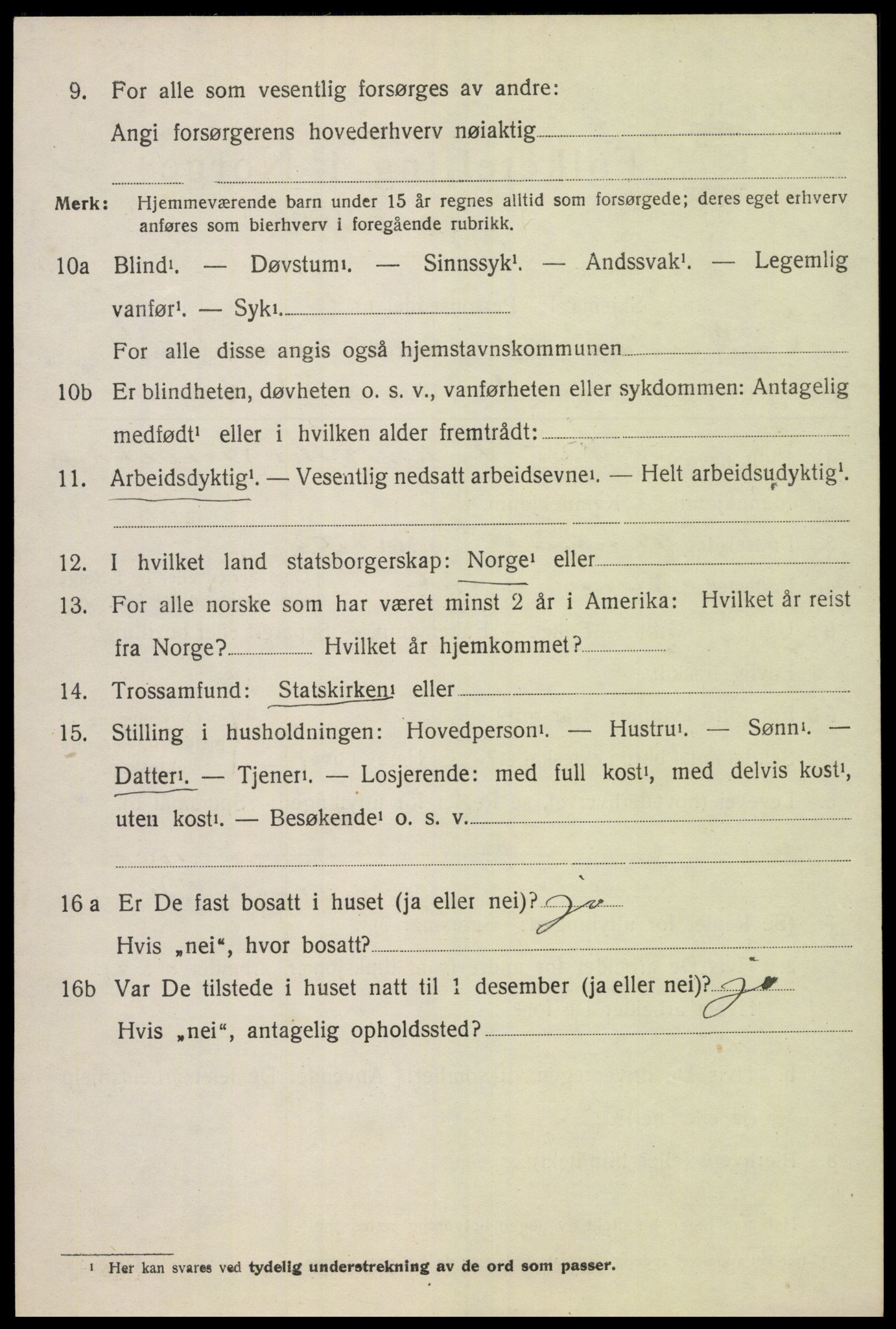 SAH, 1920 census for Heidal, 1920, p. 2021