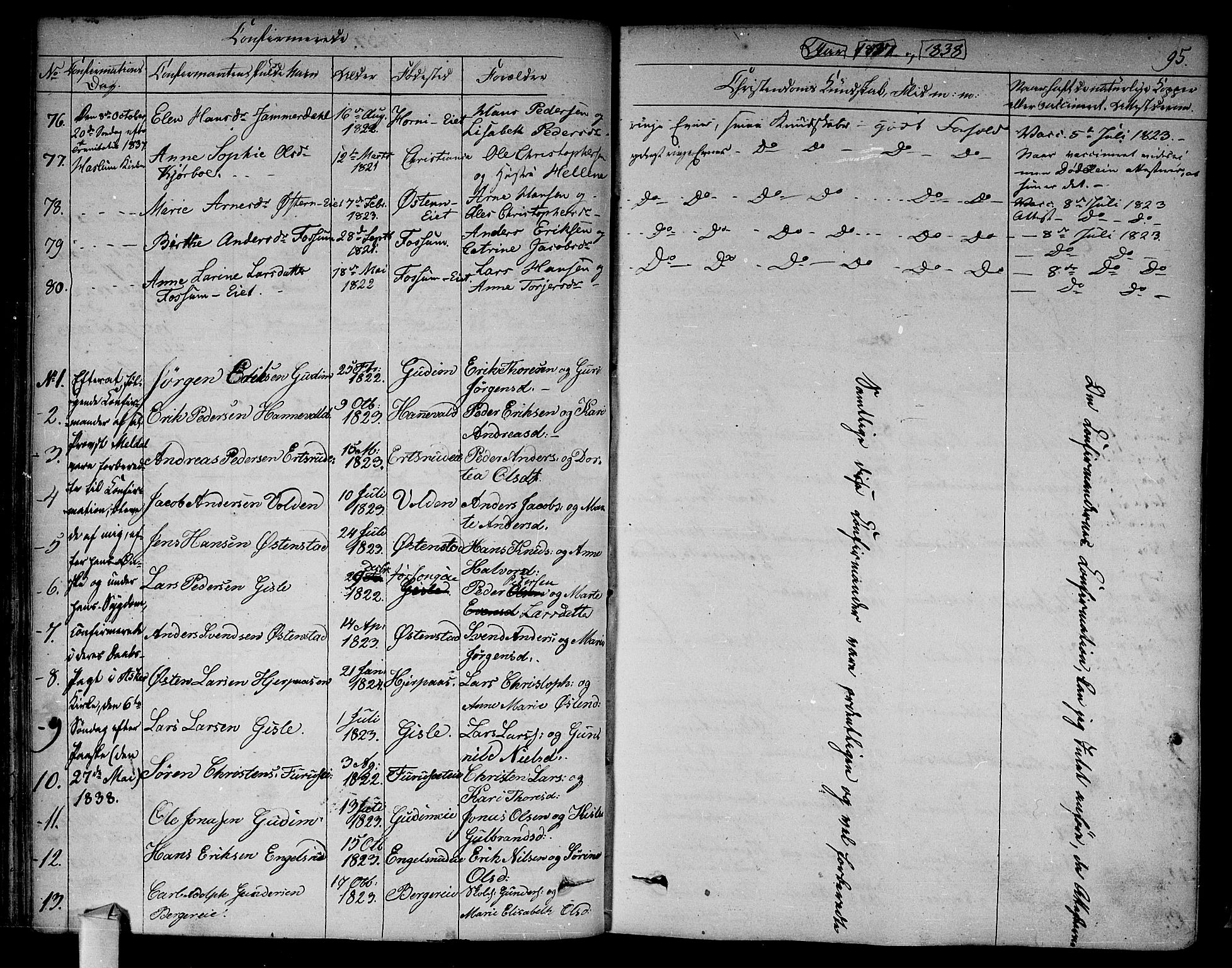 Asker prestekontor Kirkebøker, SAO/A-10256a/F/Fa/L0009: Parish register (official) no. I 9, 1825-1878, p. 95