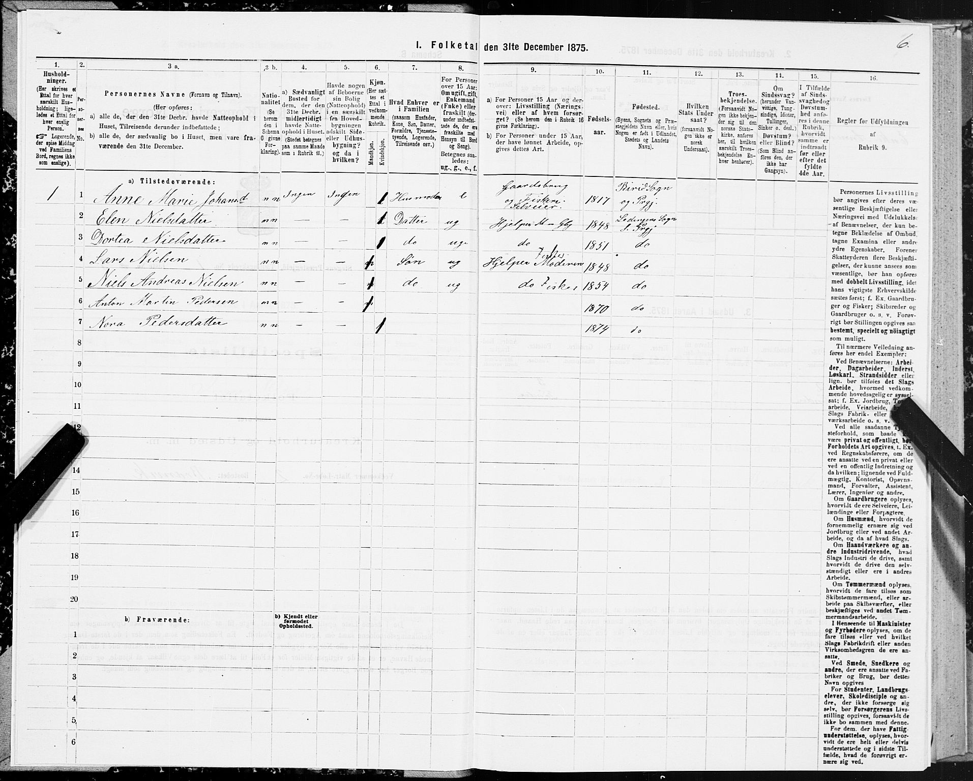 SAT, 1875 census for 1848P Steigen, 1875, p. 1006