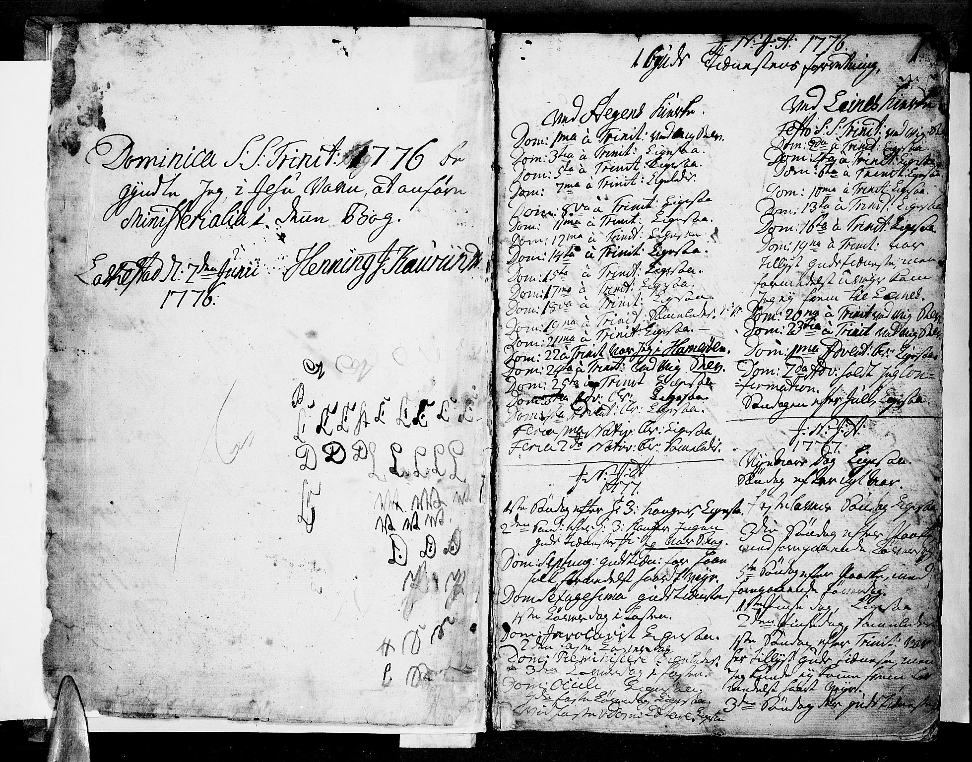 Ministerialprotokoller, klokkerbøker og fødselsregistre - Nordland, SAT/A-1459/855/L0796: Parish register (official) no. 855A04, 1776-1813, p. 0-1
