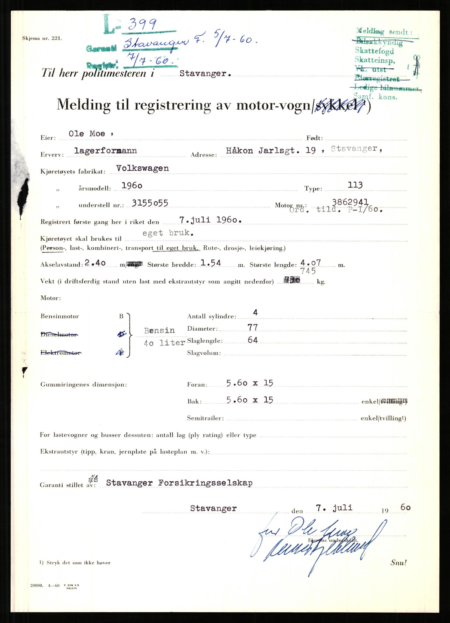 Stavanger trafikkstasjon, AV/SAST-A-101942/0/F/L0002: L-350 - L-699, 1930-1971, p. 265