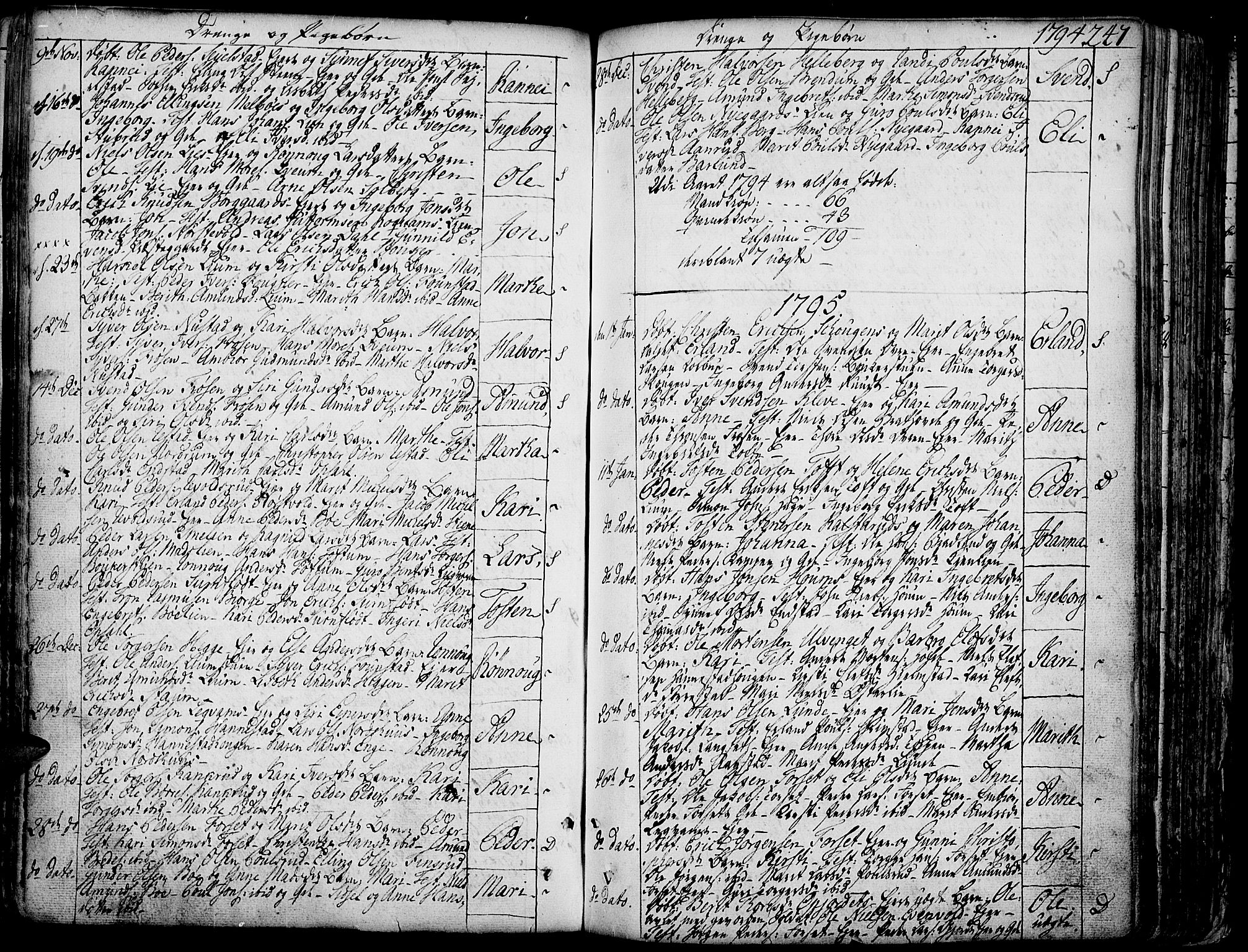 Gausdal prestekontor, SAH/PREST-090/H/Ha/Haa/L0003: Parish register (official) no. 3, 1758-1809, p. 247