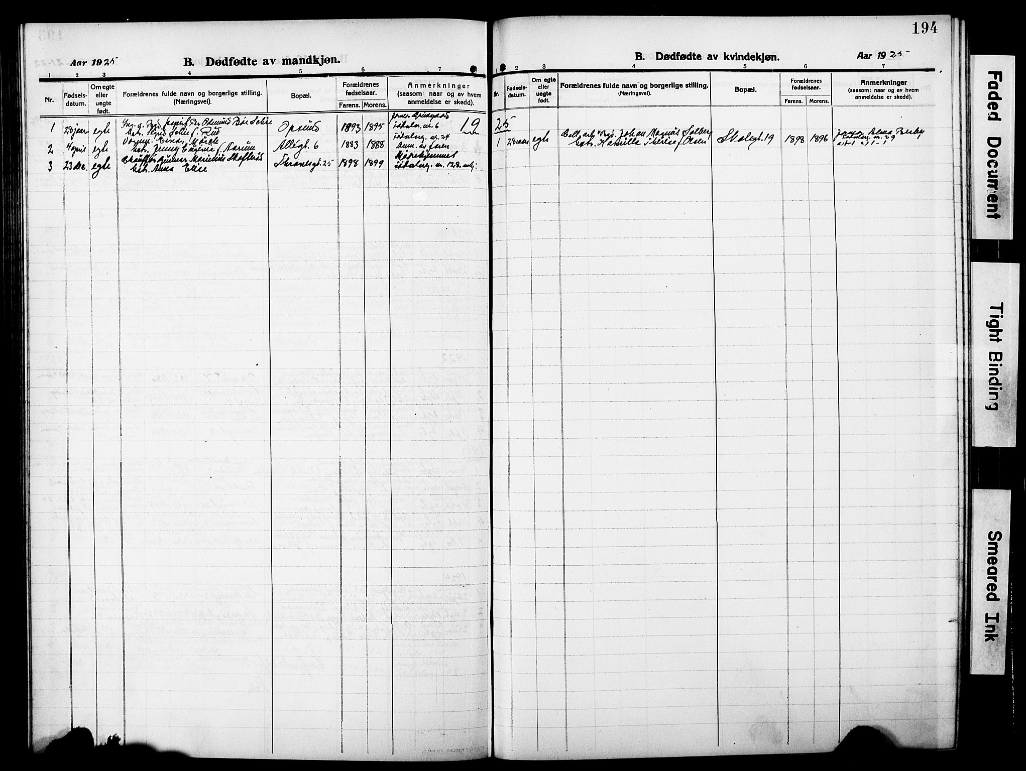 Sarpsborg prestekontor Kirkebøker, SAO/A-2006/G/Ga/L0002: Parish register (copy) no. 2, 1912-1931, p. 194