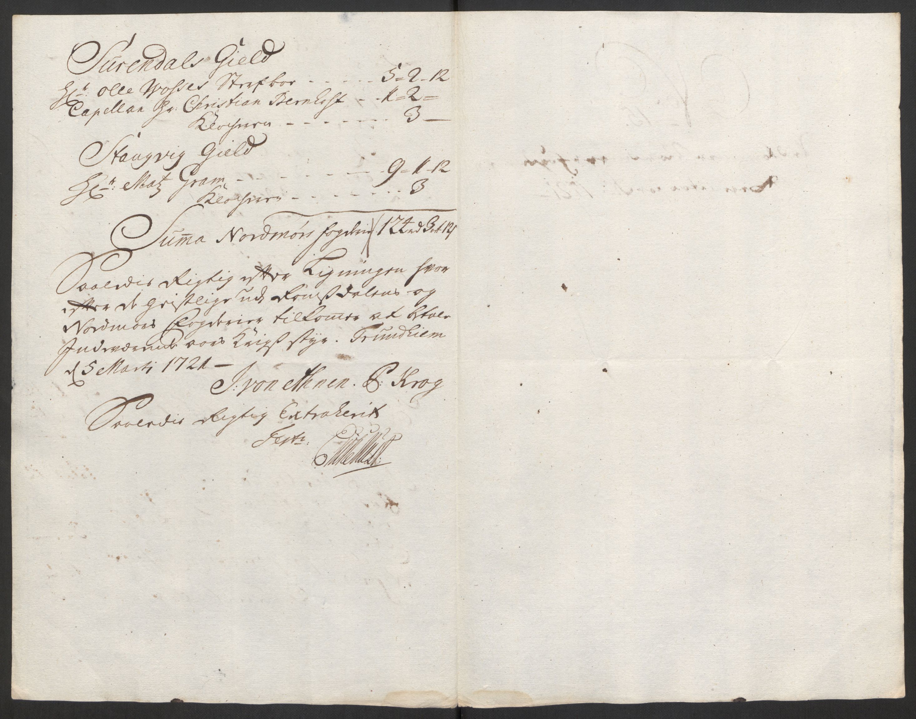 Rentekammeret inntil 1814, Reviderte regnskaper, Fogderegnskap, RA/EA-4092/R56/L3754: Fogderegnskap Nordmøre, 1721, p. 170