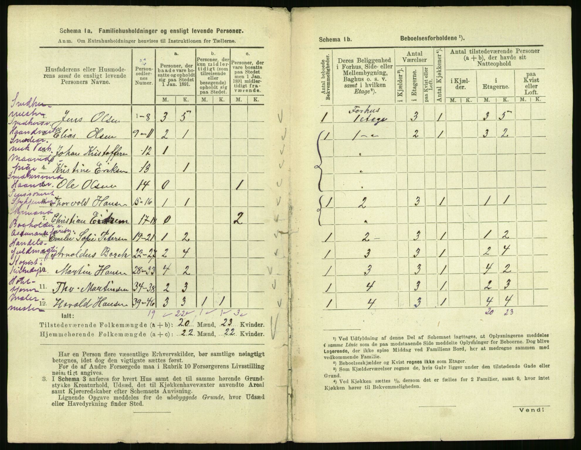 RA, 1891 census for 0301 Kristiania, 1891, p. 38906