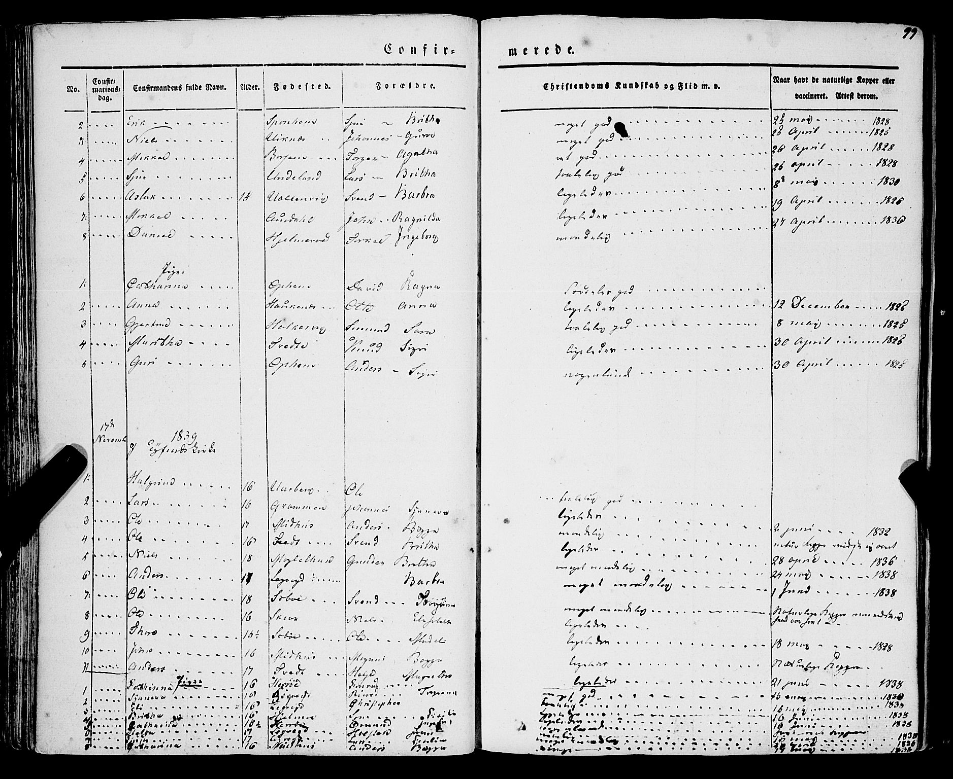 Ulvik sokneprestembete, AV/SAB-A-78801/H/Haa: Parish register (official) no. A 12, 1839-1853, p. 99