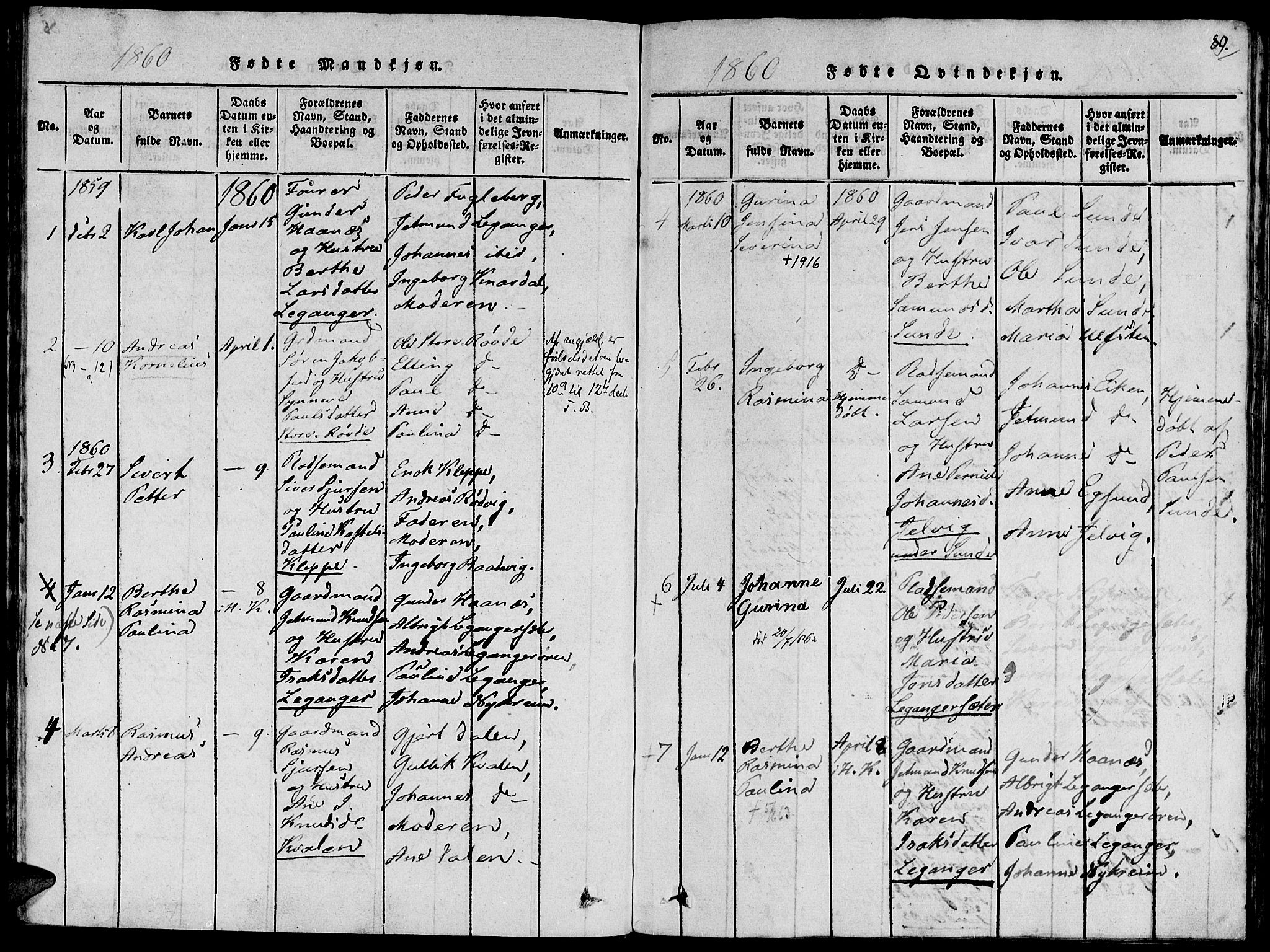 Ministerialprotokoller, klokkerbøker og fødselsregistre - Møre og Romsdal, AV/SAT-A-1454/504/L0054: Parish register (official) no. 504A01, 1816-1861, p. 89