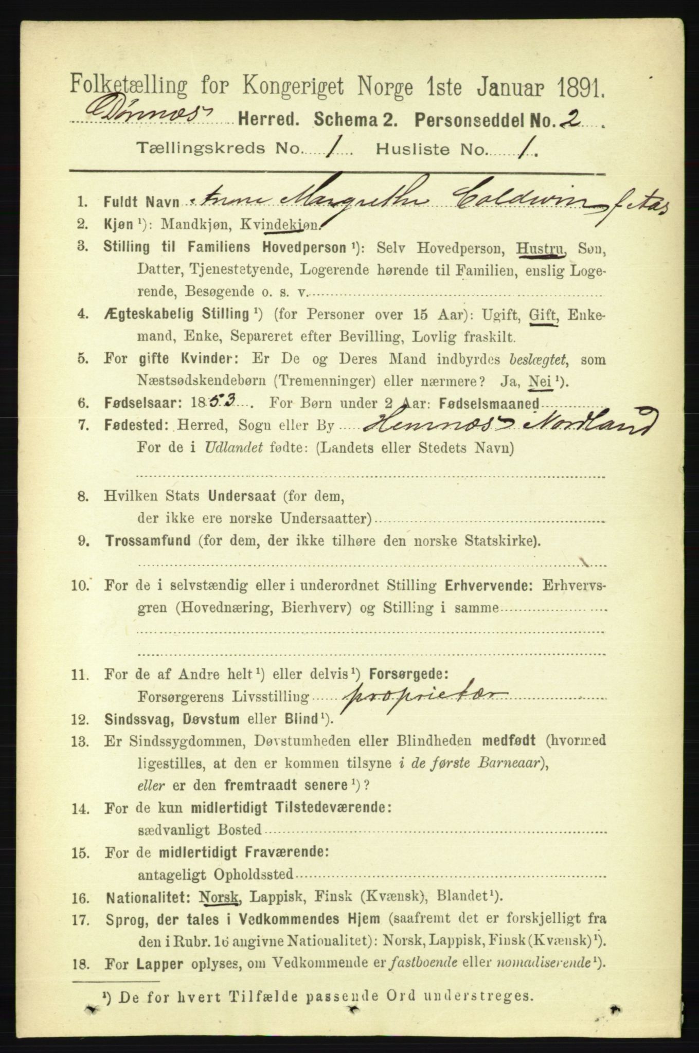 RA, 1891 census for 1827 Dønnes, 1891, p. 93