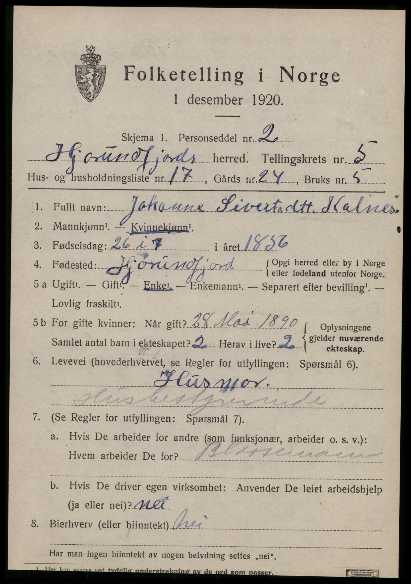SAT, 1920 census for Hjørundfjord, 1920, p. 2041