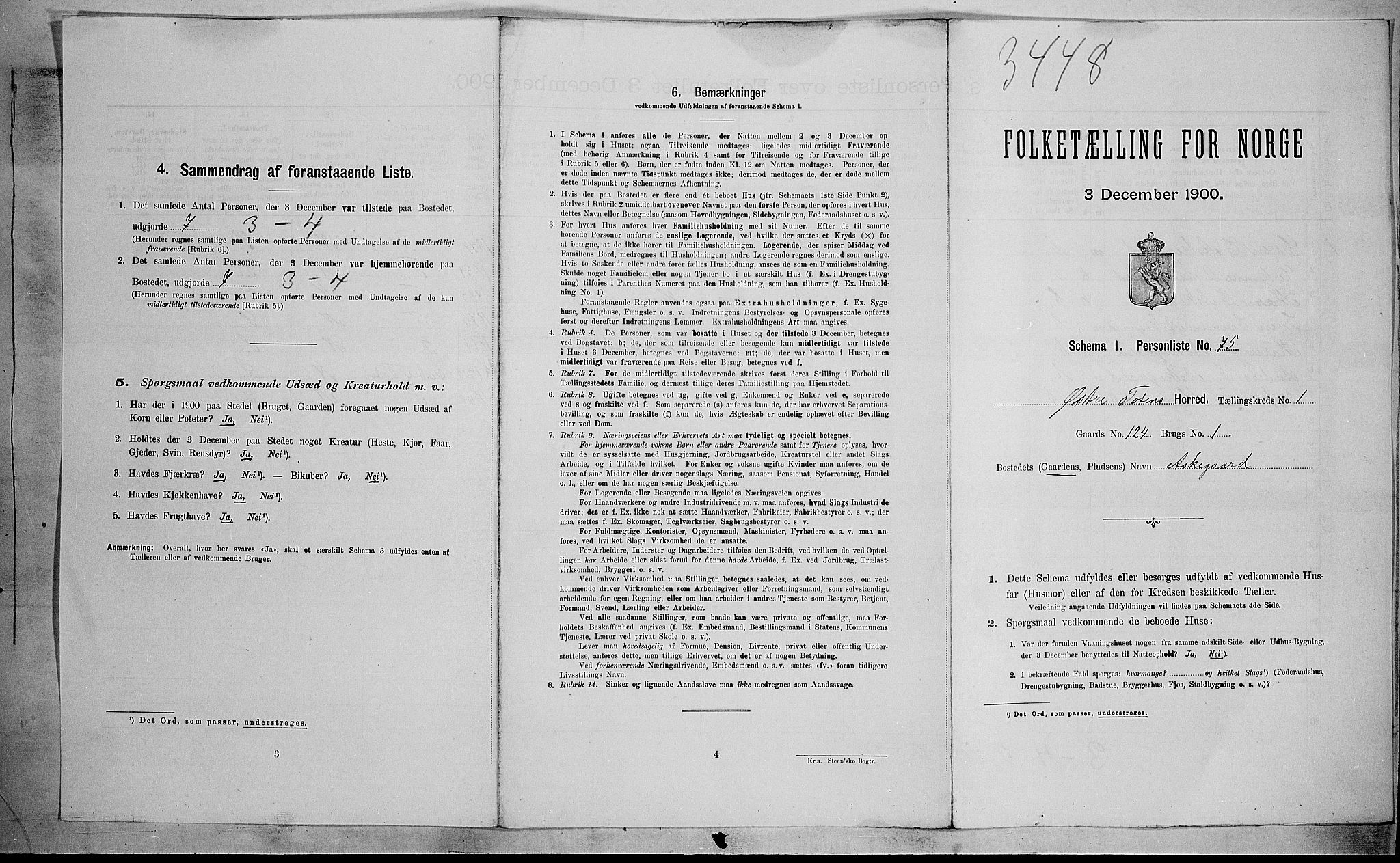 SAH, 1900 census for Østre Toten, 1900, p. 343