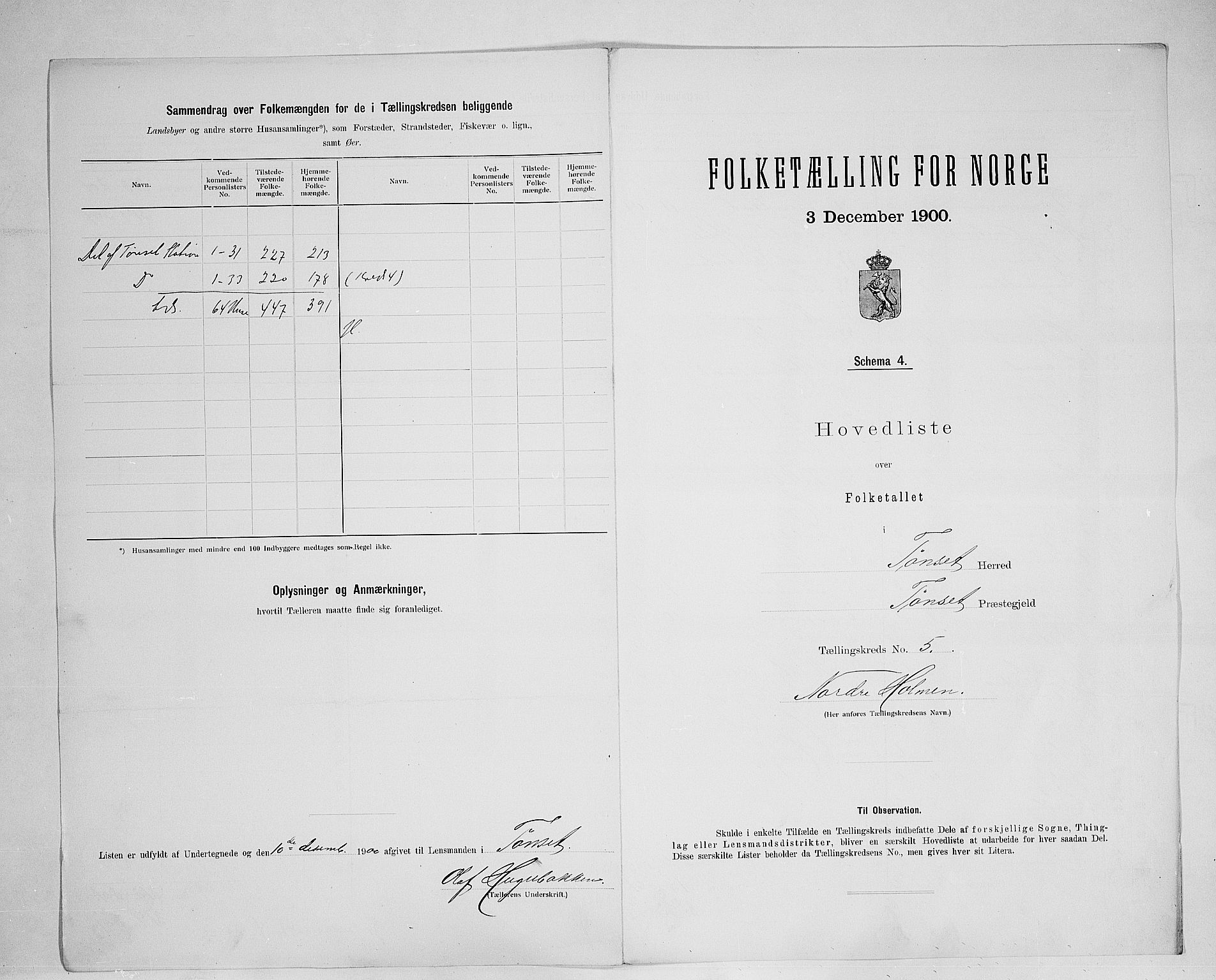 SAH, 1900 census for Tynset, 1900, p. 27