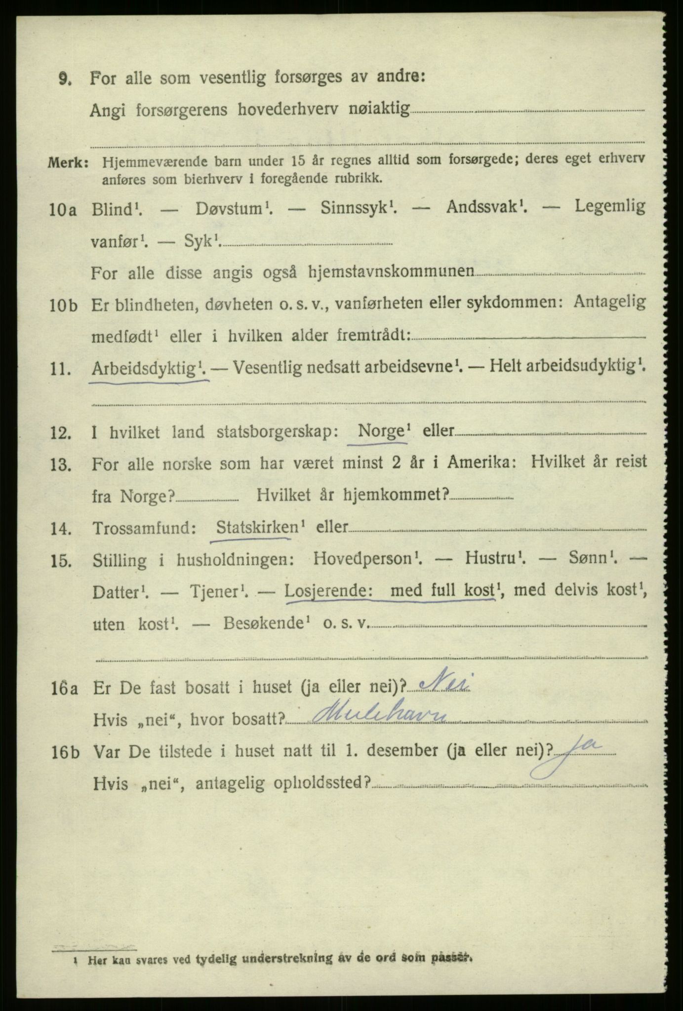 SAB, 1920 census for Bremanger, 1920, p. 7047