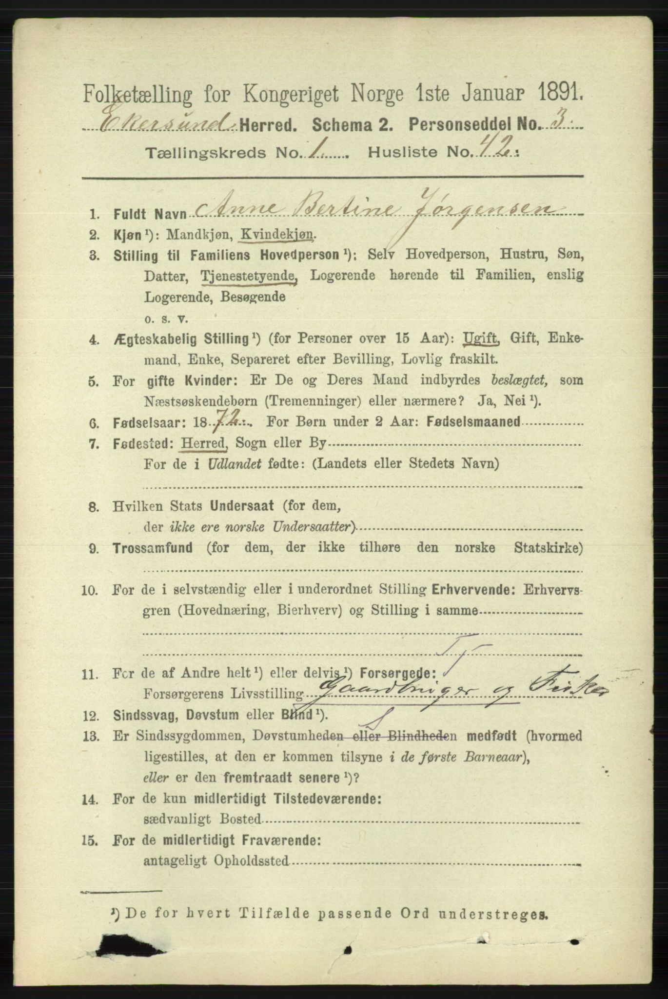 RA, 1891 census for 1116 Eigersund herred, 1891, p. 369