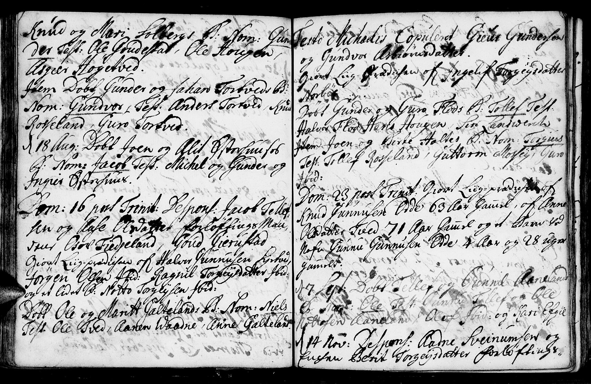 Evje sokneprestkontor, AV/SAK-1111-0008/F/Fa/Faa/L0001: Parish register (official) no. A 1, 1705-1760, p. 63