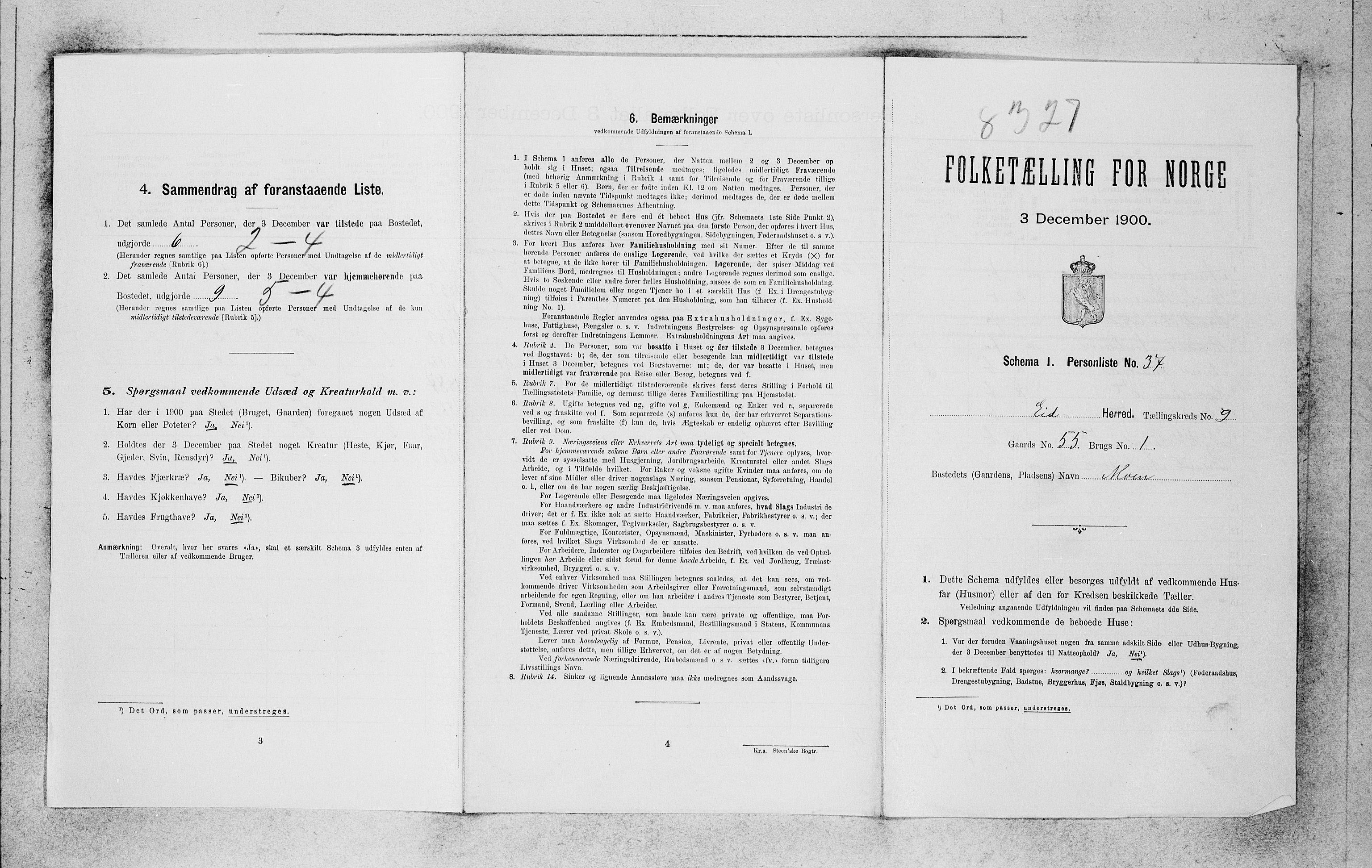 SAB, 1900 census for Eid, 1900, p. 803