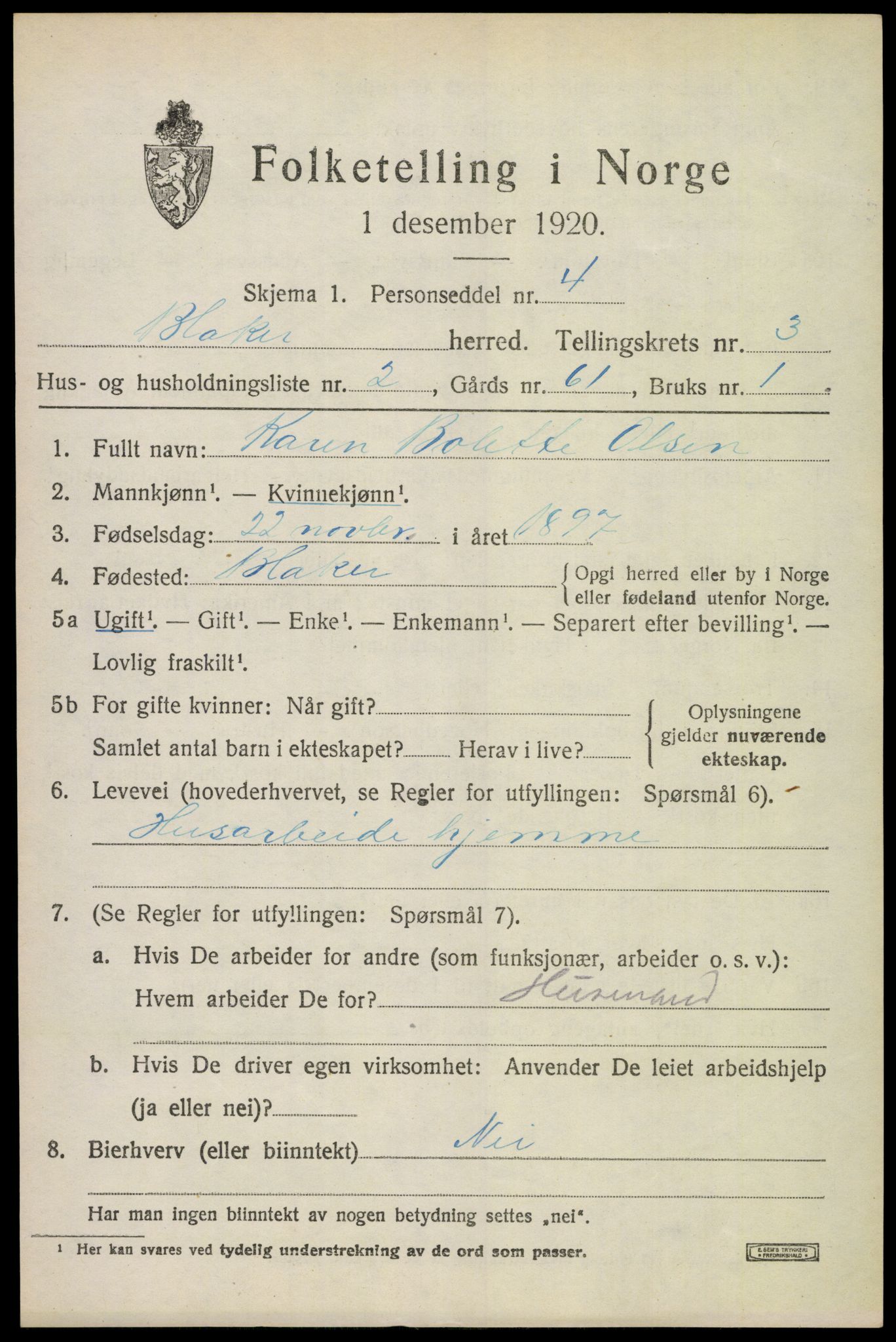 SAO, 1920 census for Blaker, 1920, p. 2253