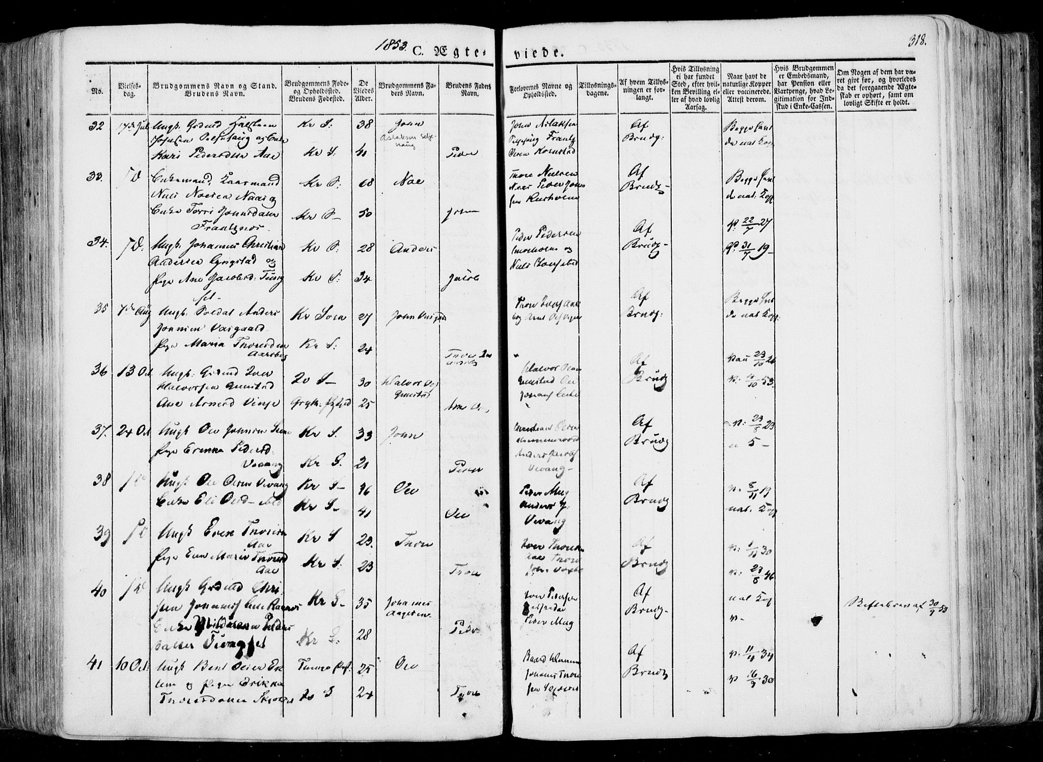 Ministerialprotokoller, klokkerbøker og fødselsregistre - Møre og Romsdal, AV/SAT-A-1454/568/L0803: Parish register (official) no. 568A10, 1830-1853, p. 318