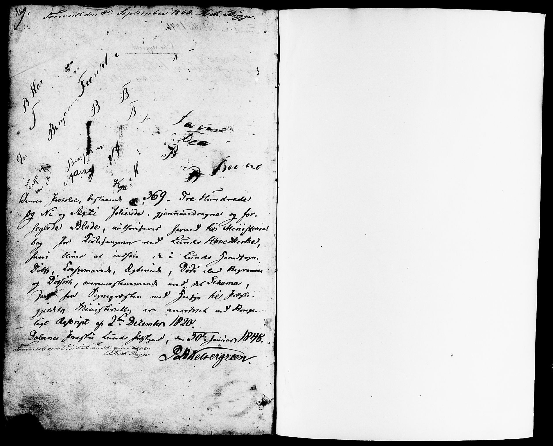 Lund sokneprestkontor, SAST/A-101809/S07/L0003: Parish register (copy) no. B 3, 1848-1885, p. 369