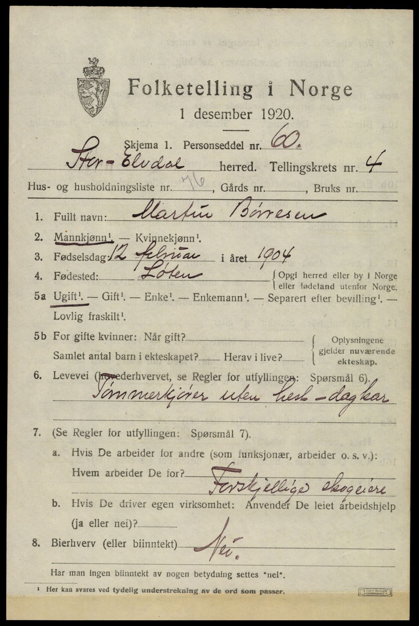 SAH, 1920 census for Stor-Elvdal, 1920, p. 4408