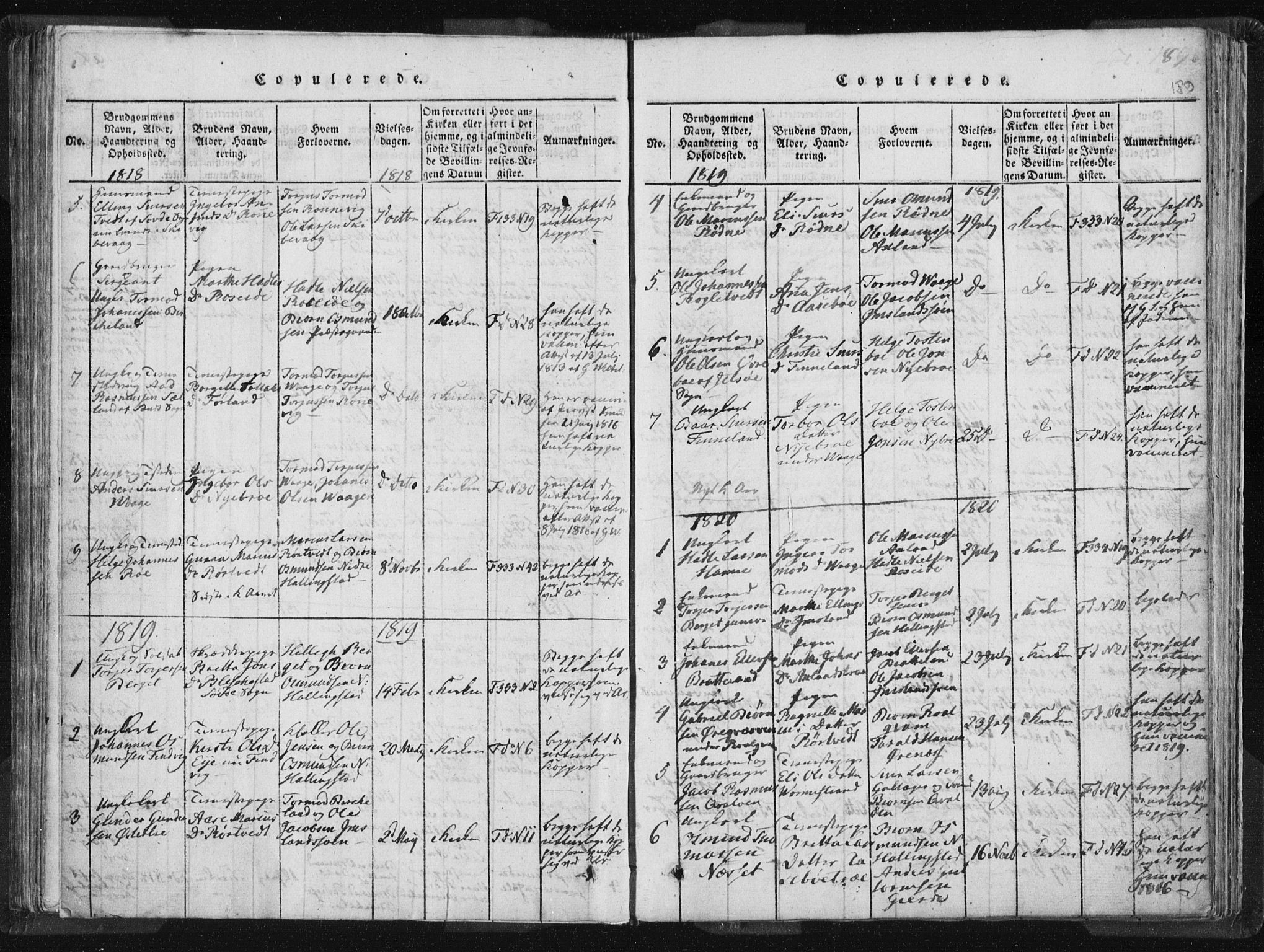 Vikedal sokneprestkontor, AV/SAST-A-101840/01/IV: Parish register (official) no. A 5, 1817-1850, p. 189