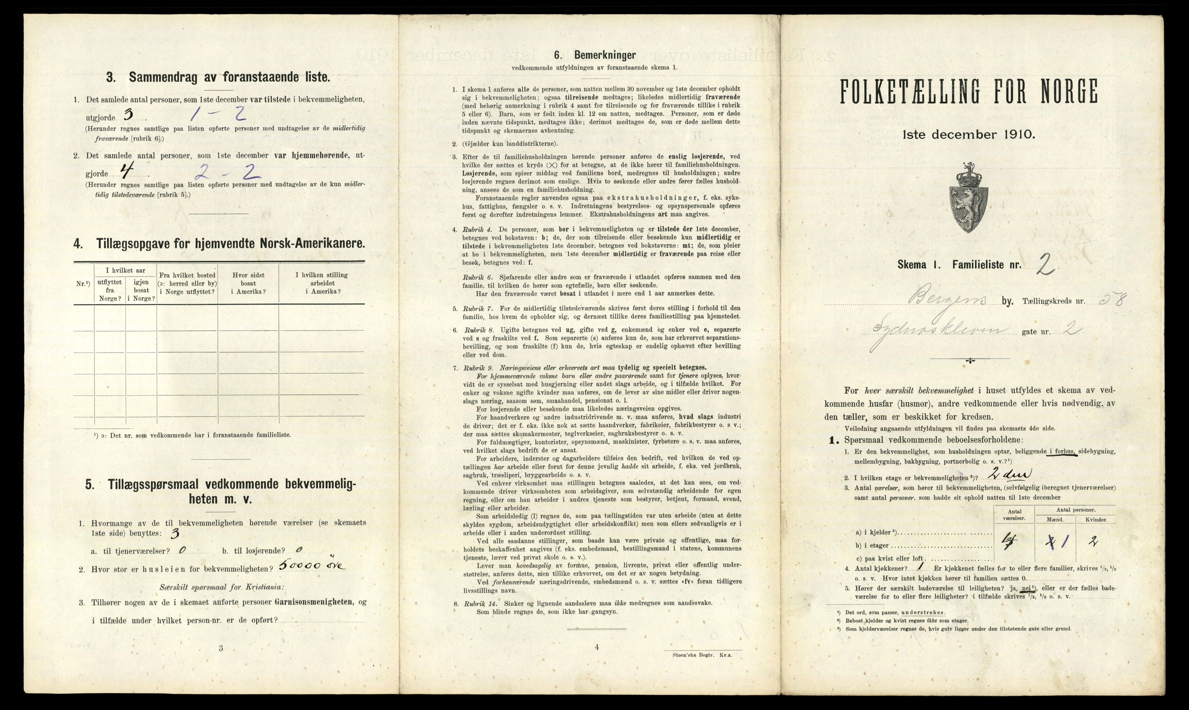 RA, 1910 census for Bergen, 1910, p. 20095