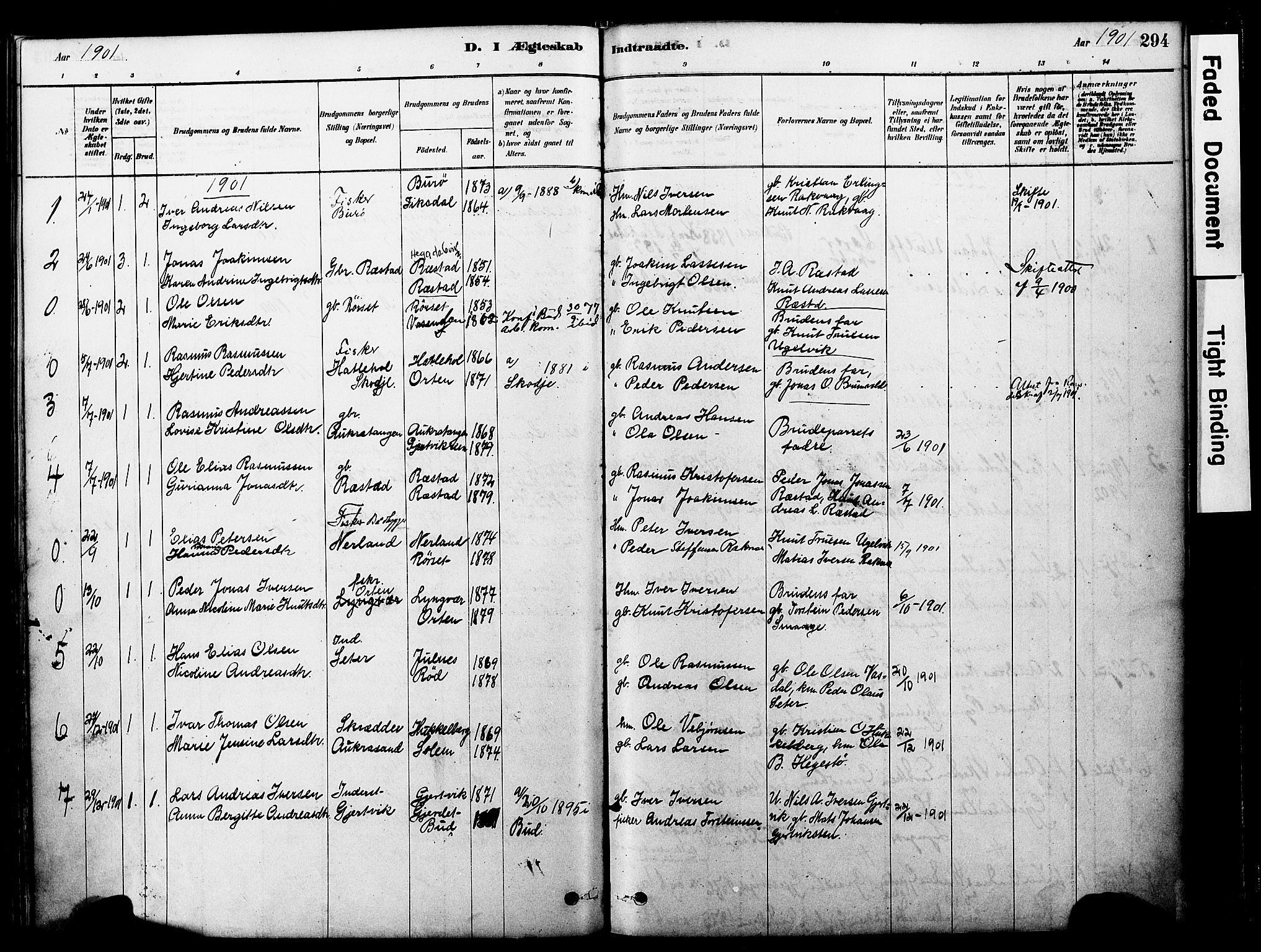 Ministerialprotokoller, klokkerbøker og fødselsregistre - Møre og Romsdal, AV/SAT-A-1454/560/L0721: Parish register (official) no. 560A05, 1878-1917, p. 294