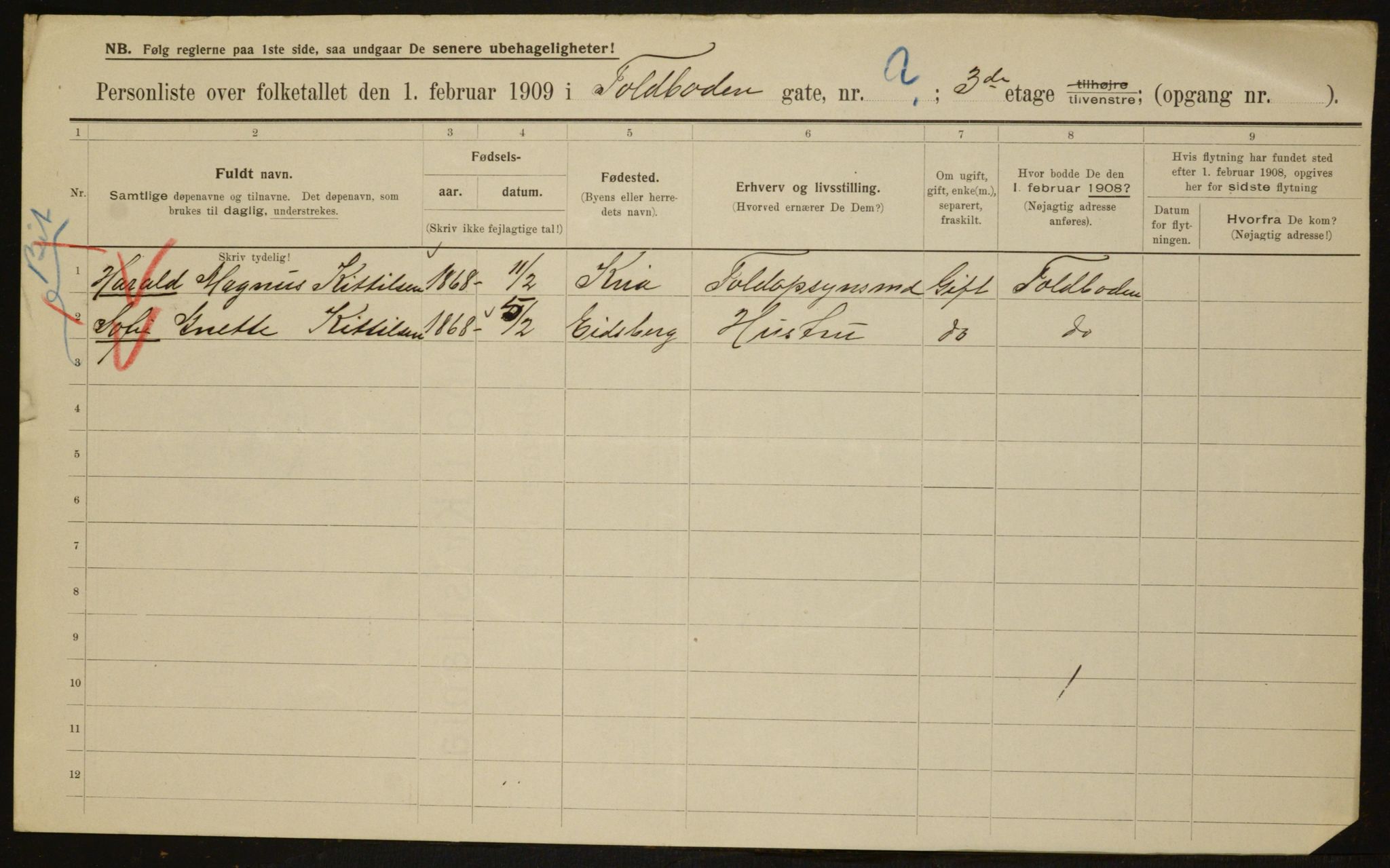 OBA, Municipal Census 1909 for Kristiania, 1909, p. 102498