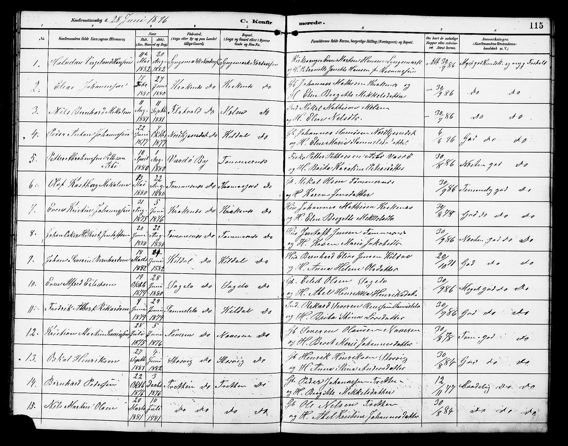 Skjervøy sokneprestkontor, SATØ/S-1300/H/Ha/Hab/L0021klokker: Parish register (copy) no. 21, 1893-1910, p. 115