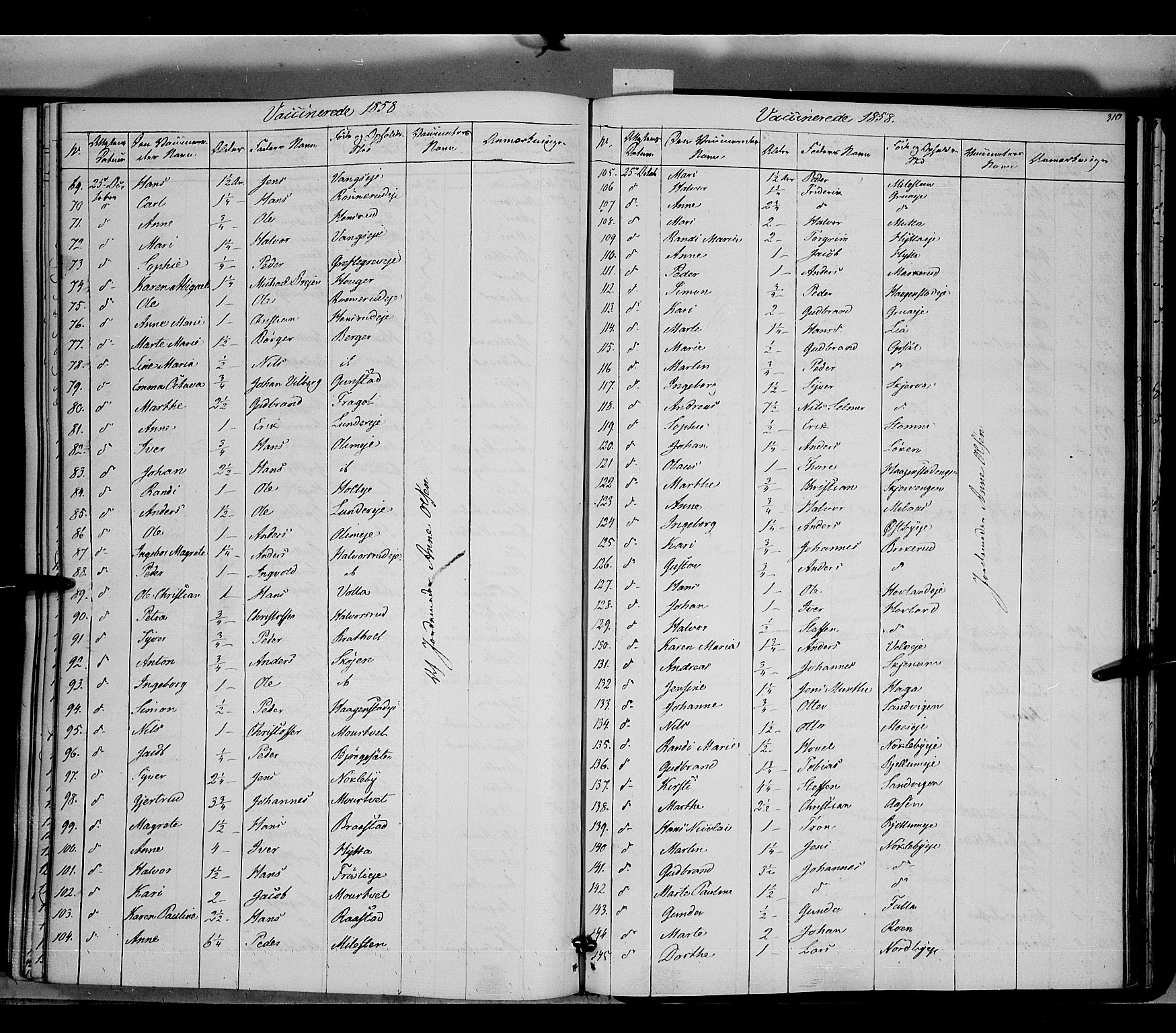 Jevnaker prestekontor, SAH/PREST-116/H/Ha/Haa/L0007: Parish register (official) no. 7, 1858-1876, p. 310