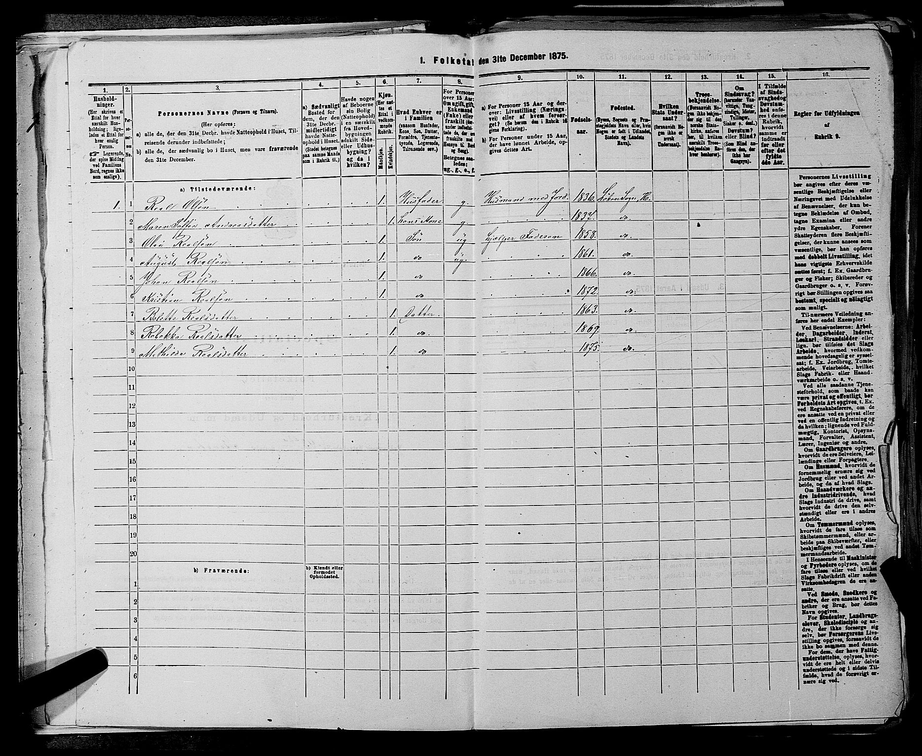 RA, 1875 census for 0221P Høland, 1875, p. 539