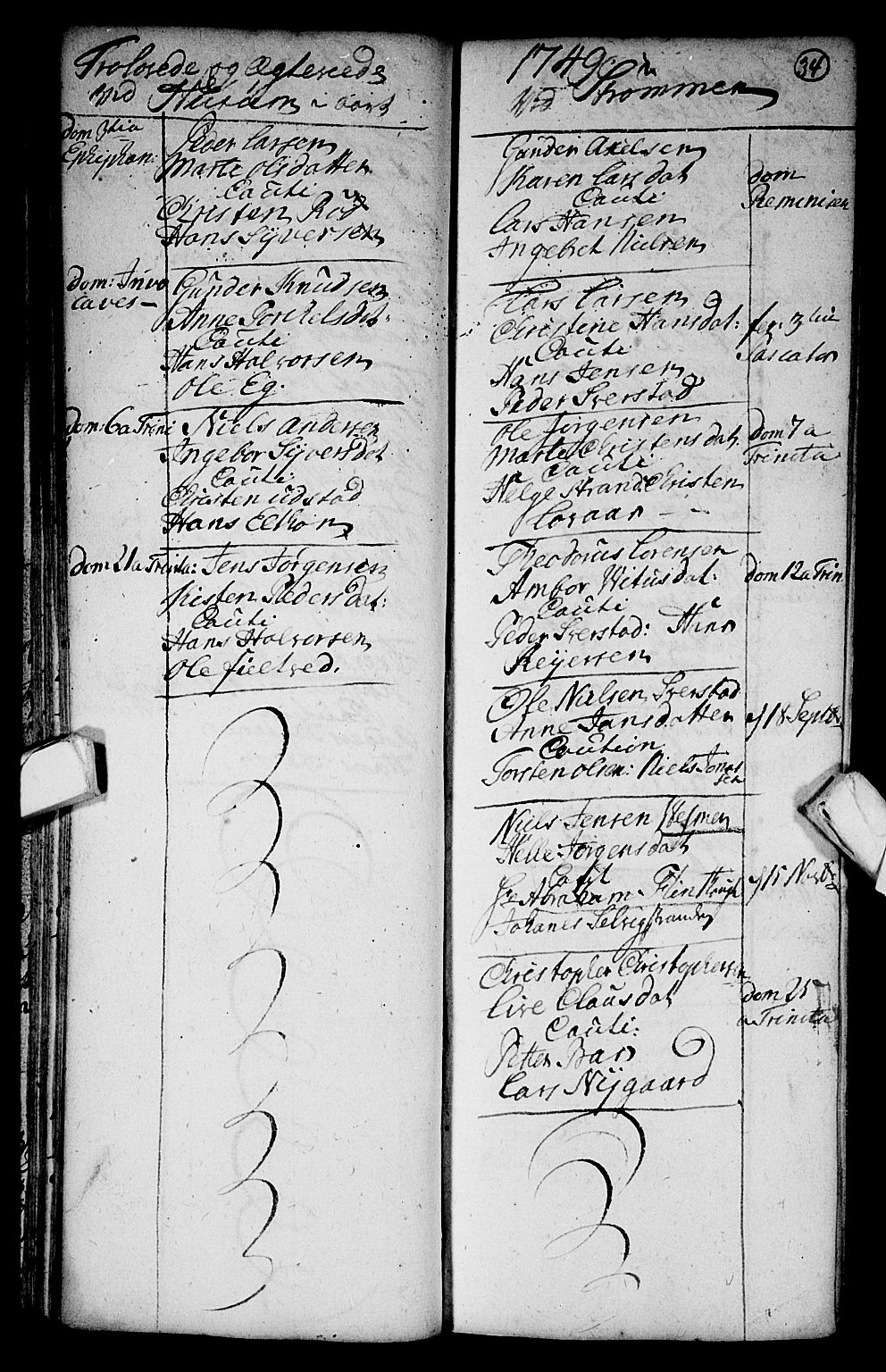 Hurum kirkebøker, SAKO/A-229/F/Fa/L0003: Parish register (official) no. 3, 1733-1757, p. 34