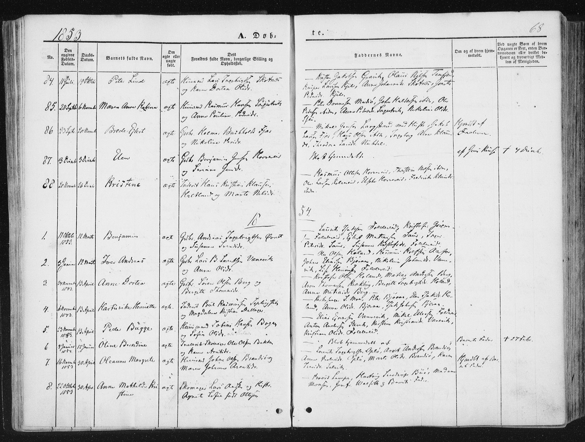 Ministerialprotokoller, klokkerbøker og fødselsregistre - Nord-Trøndelag, SAT/A-1458/780/L0640: Parish register (official) no. 780A05, 1845-1856, p. 68