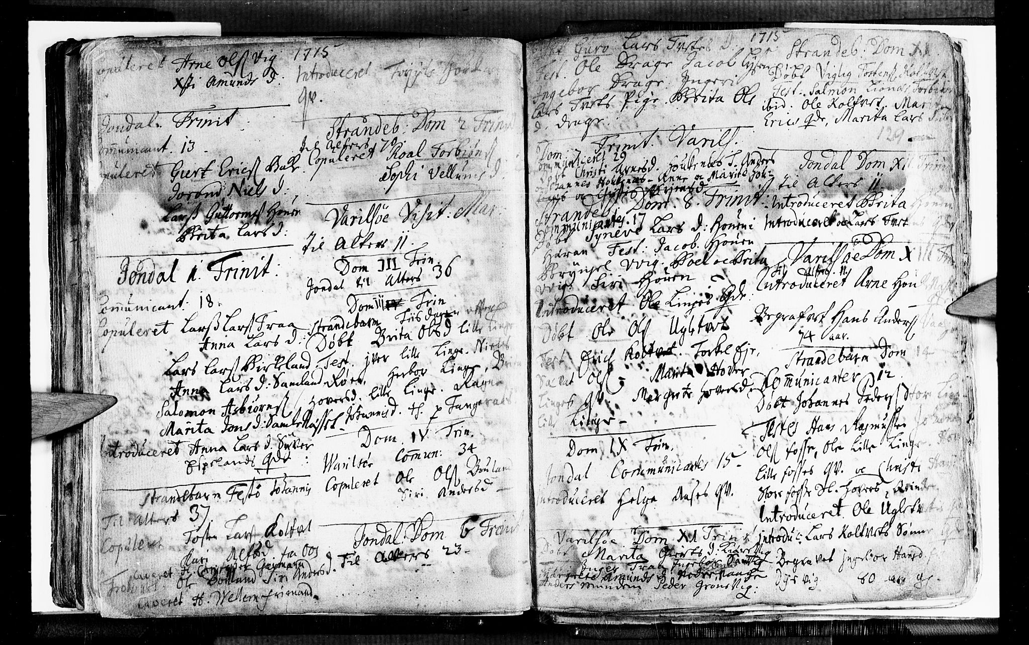 Strandebarm sokneprestembete, AV/SAB-A-78401/H/Haa: Parish register (official) no. A 1, 1670-1726, p. 129