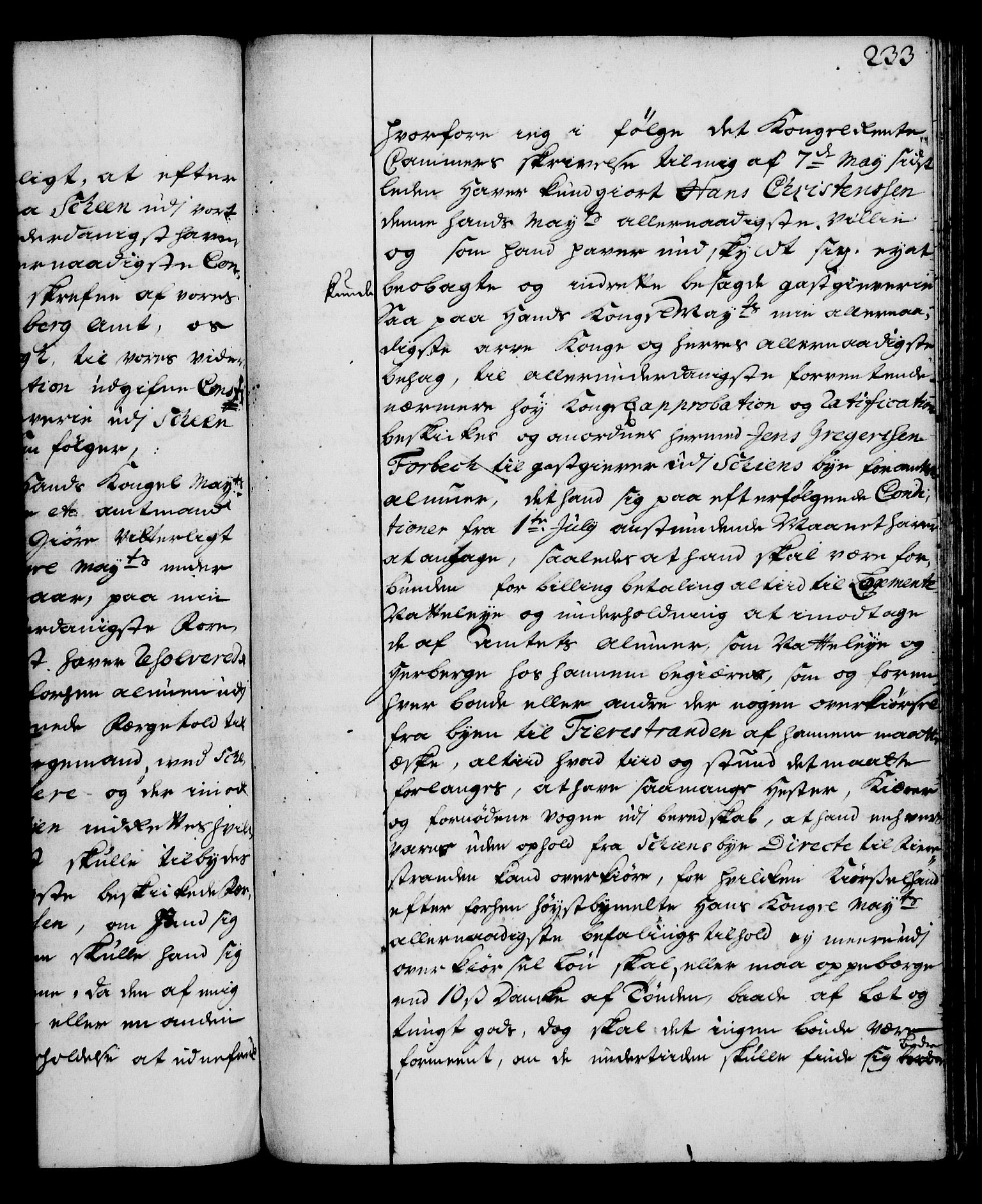 Rentekammeret, Kammerkanselliet, RA/EA-3111/G/Gg/Gga/L0003: Norsk ekspedisjonsprotokoll med register (merket RK 53.3), 1727-1734, p. 233